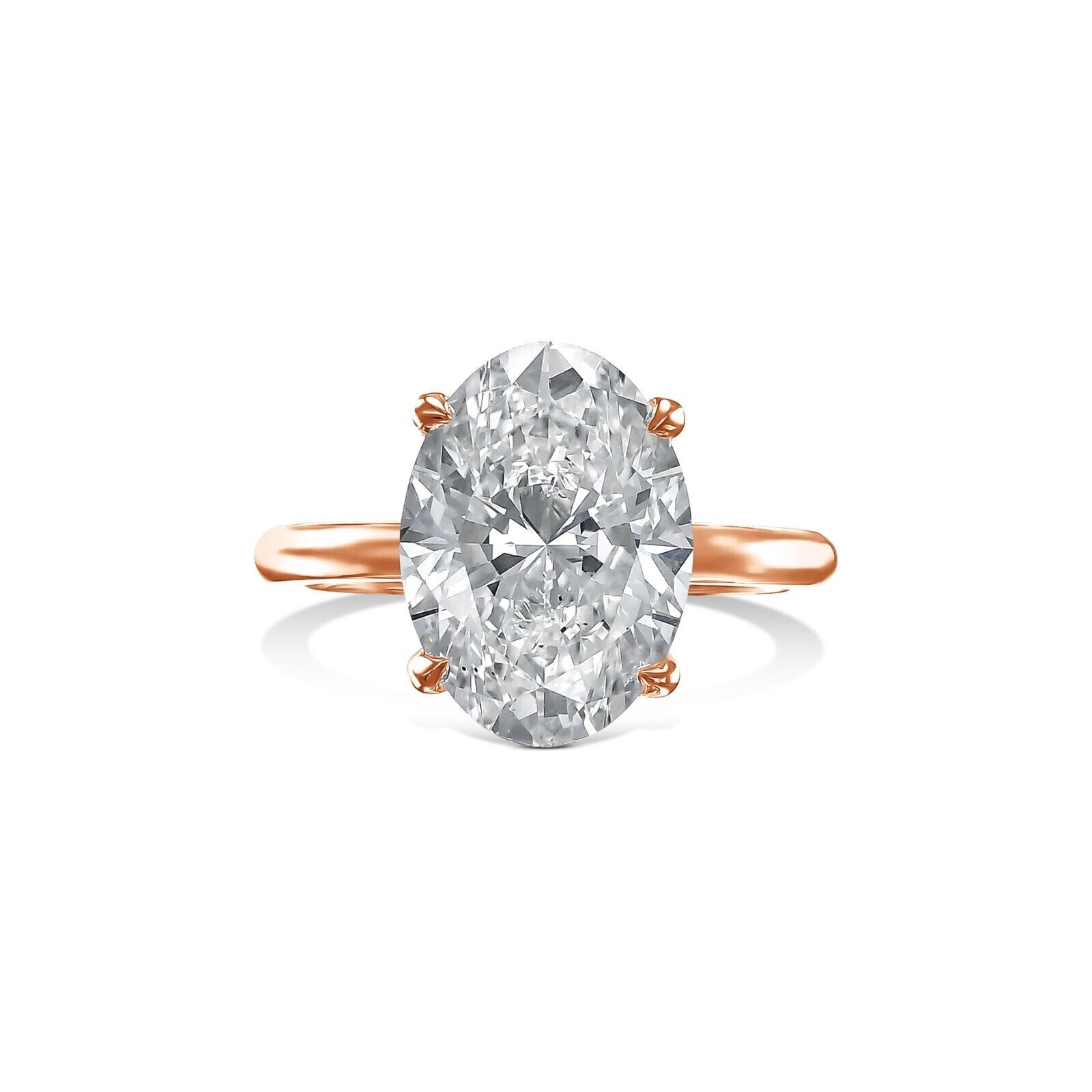 IGI Certified Diamond Engagement Ring VS2 H Oval 3 Ctw Lab - created Sparkling - GoldenLinQ