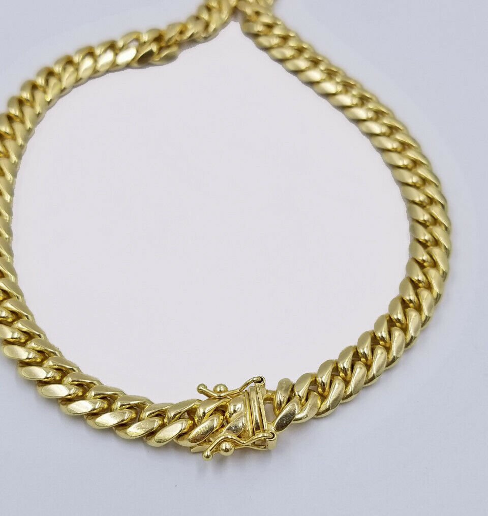 Kids REAL 10k Gold Miami Cuban Link Bracelet 6mm 6" Inch 10KT Yellow Gold Strong - GoldenlinQ