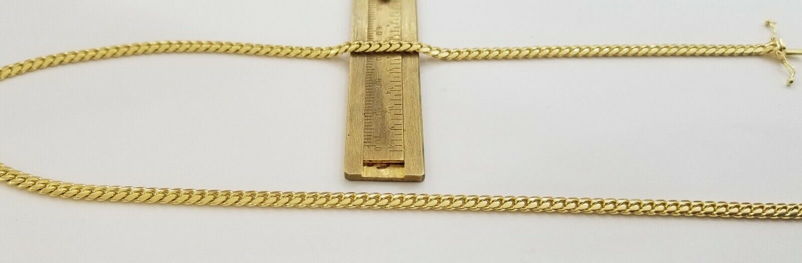 ladies 14k Yellow Gold Necklace Chain Women Cuban link 4mm 18" Box Lock Real