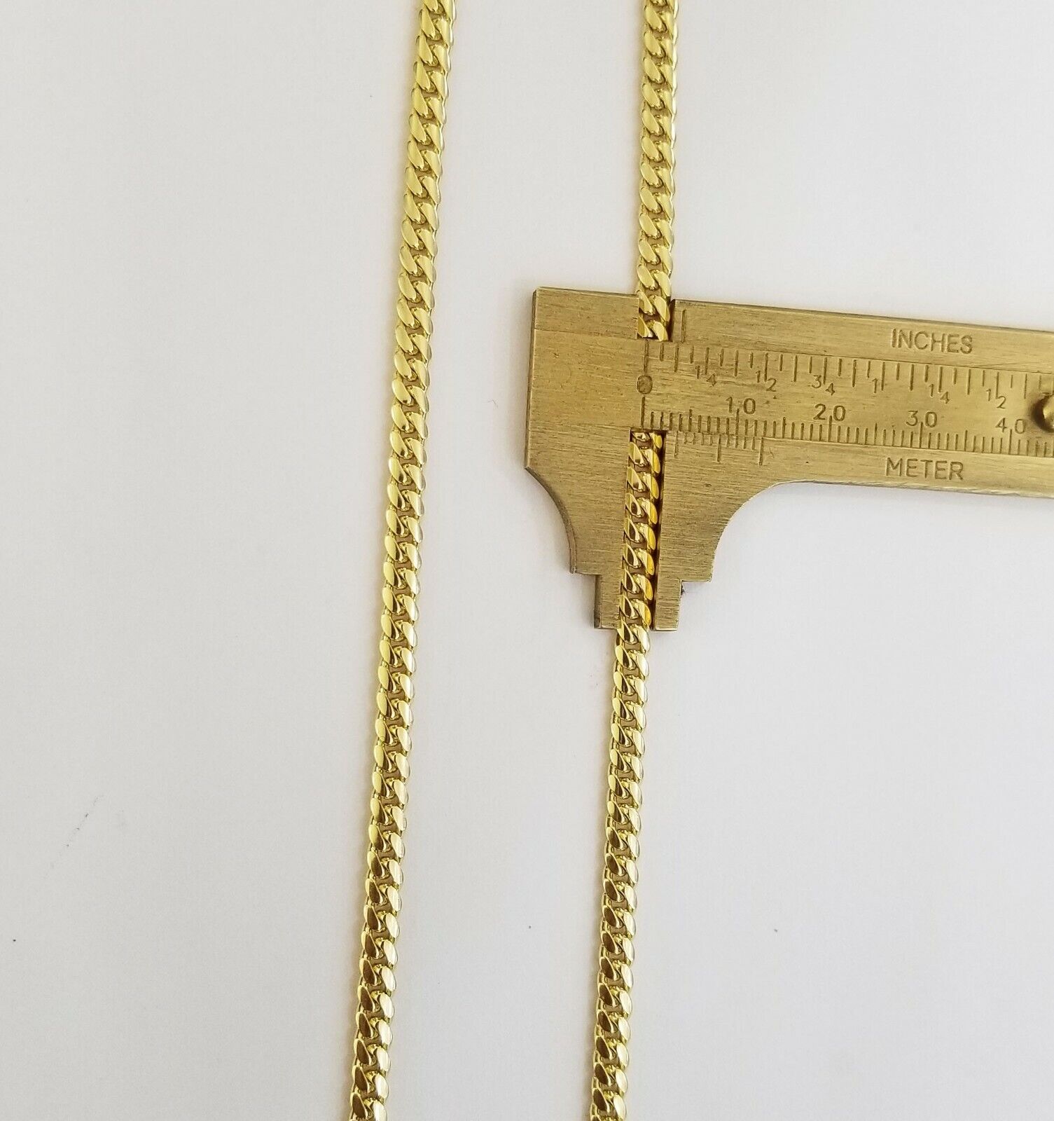 ladies 14k Yellow Gold Necklace Chain Women Cuban link 4mm 18" Box Lock Real