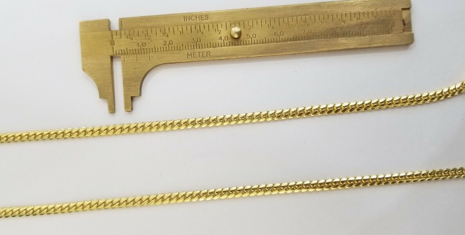 ladies 14k Yellow Gold Necklace Chain Women Cuban link 4mm 18" Box Lock Real