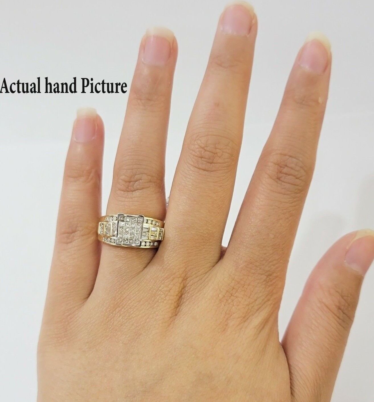 Ladies 14k Yellow Gold Ring Natural 2CT Diamond Women REAL , Wedding Engagement - GoldenlinQ