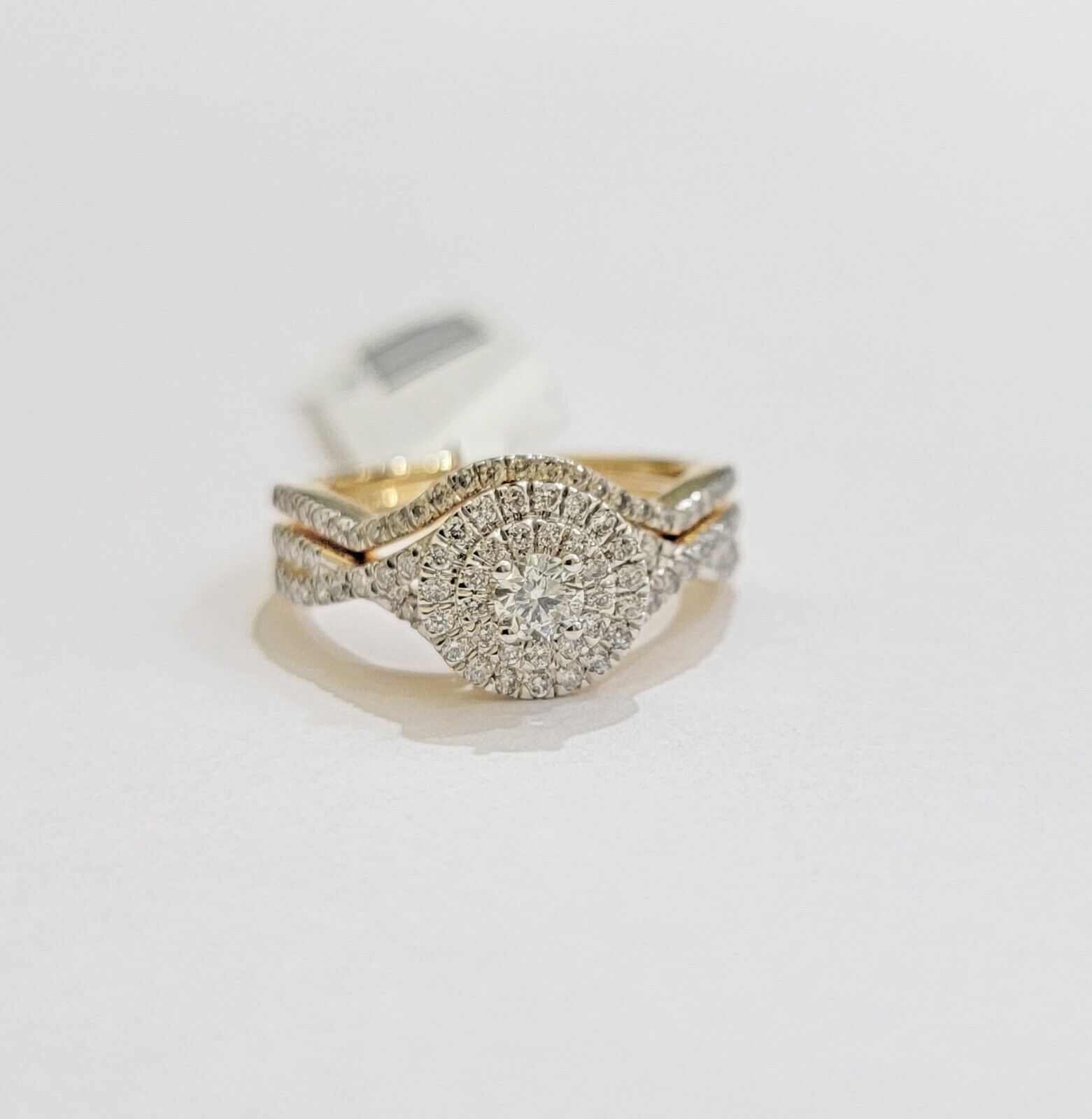 Ladies Real Diamond Ring band Set 14k Yellow Gold 0.75 Ct Natural Diamonds solid - GoldenLinQ