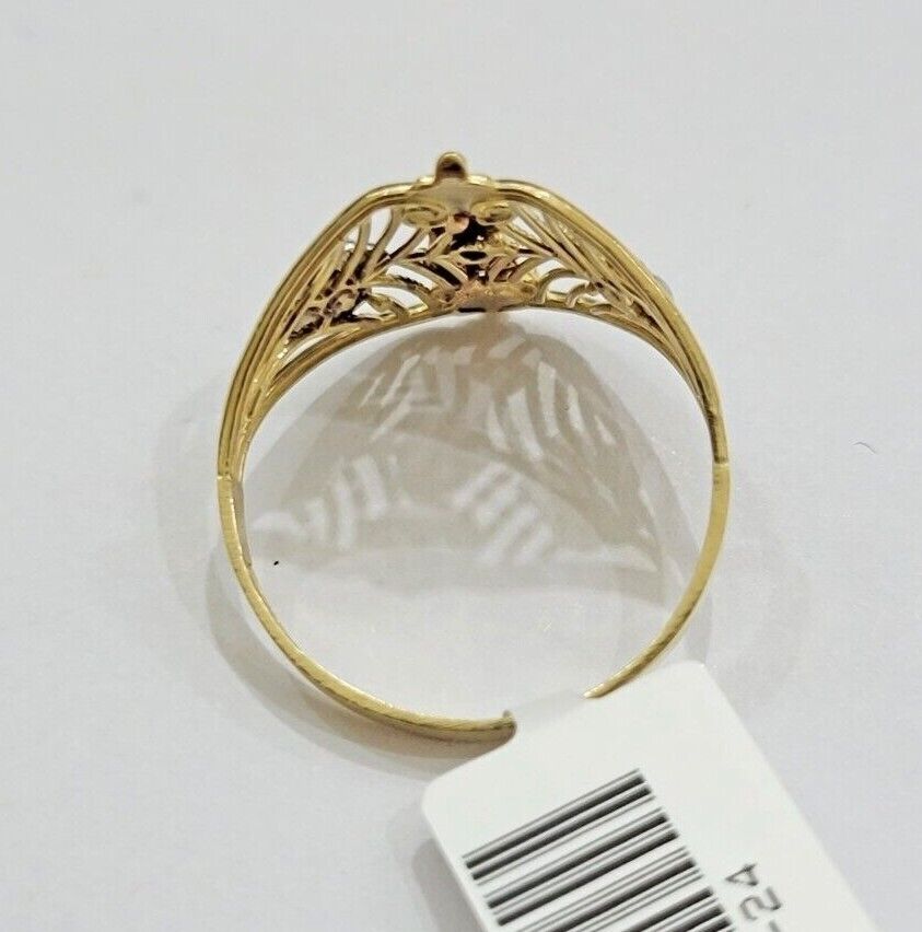 Ladies Ring 10k Yellow Gold Virgin Mary Cross 10KT REAL Gold Unique Size 7 SALE - GoldenLinQ