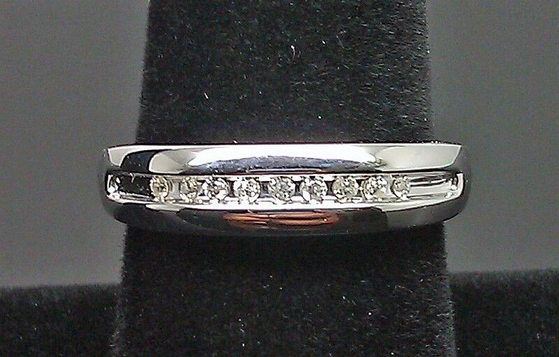 Men 10k Gold White Gold Natural Diamond Band 0.25 Ct Wedding Anniversary Ring - GoldenlinQ