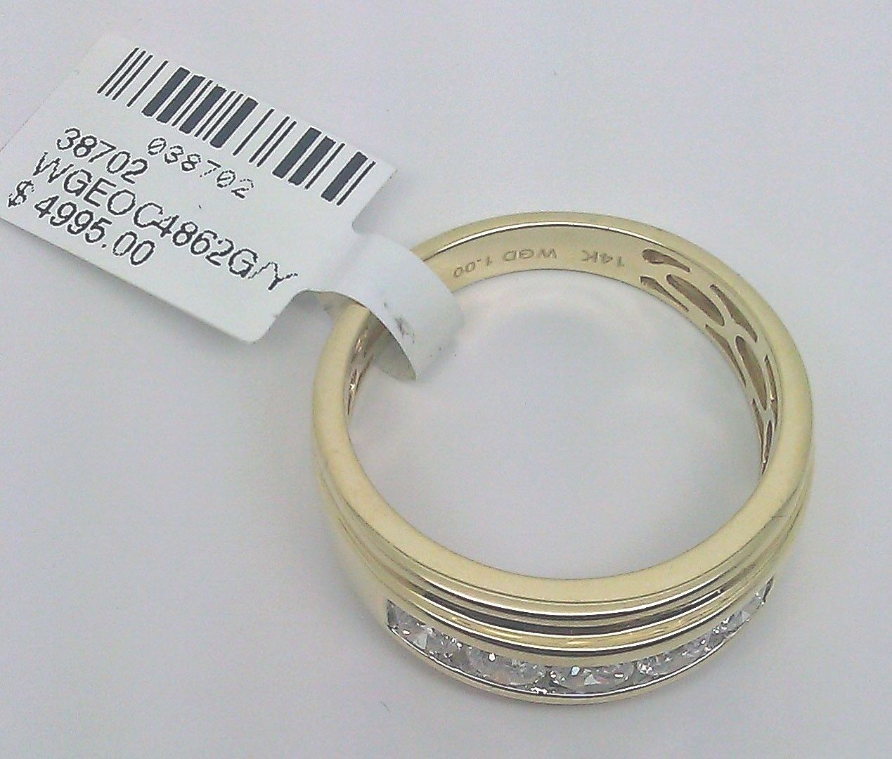 Men Solid 14k Yellow Gold 1CT Band Wedding Engagement Ring REAL Diamond - GoldenlinQ