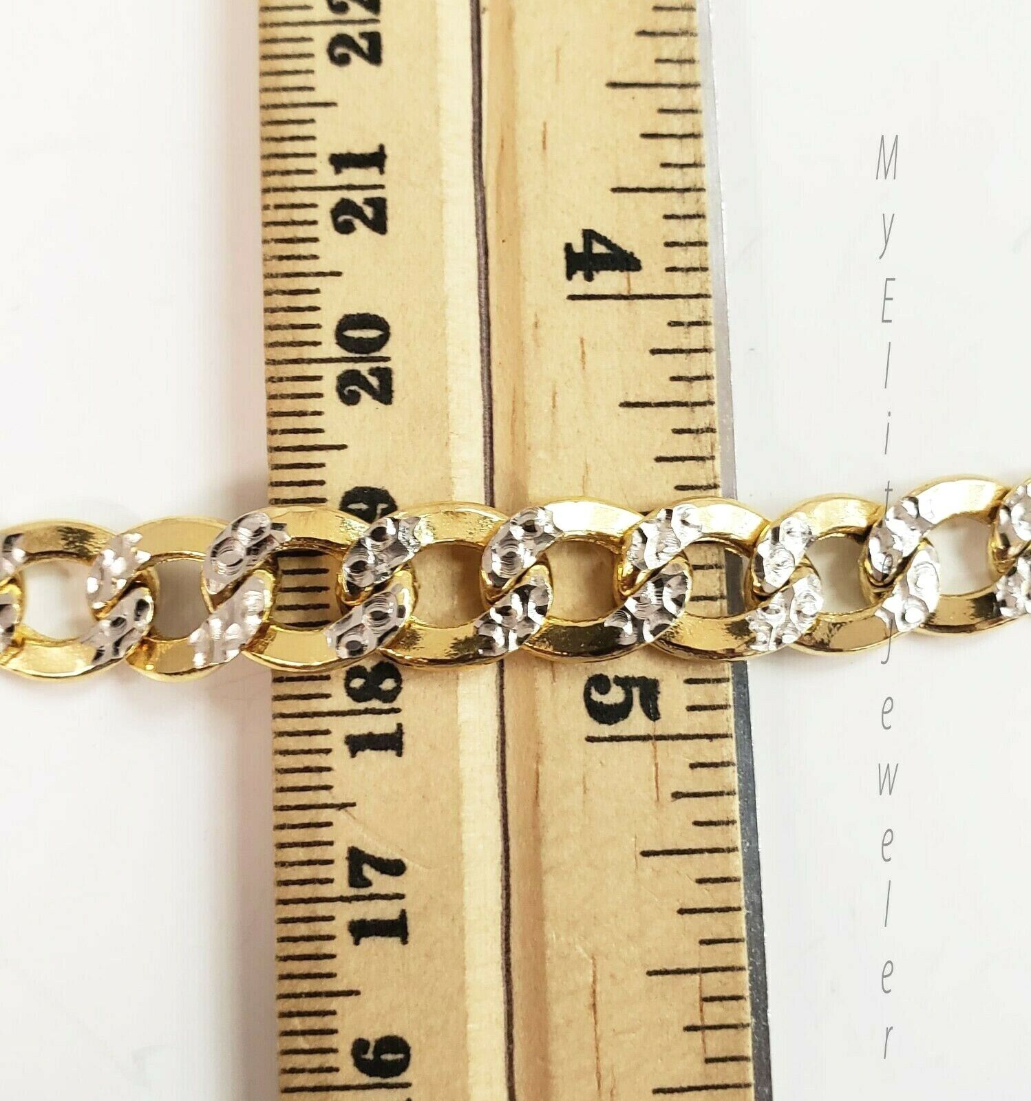 Men's 10k Diamond Cuts Cuban link Curb Bracelet 8 Inch 9mm Lobster Lock, Real - GoldenLinQ