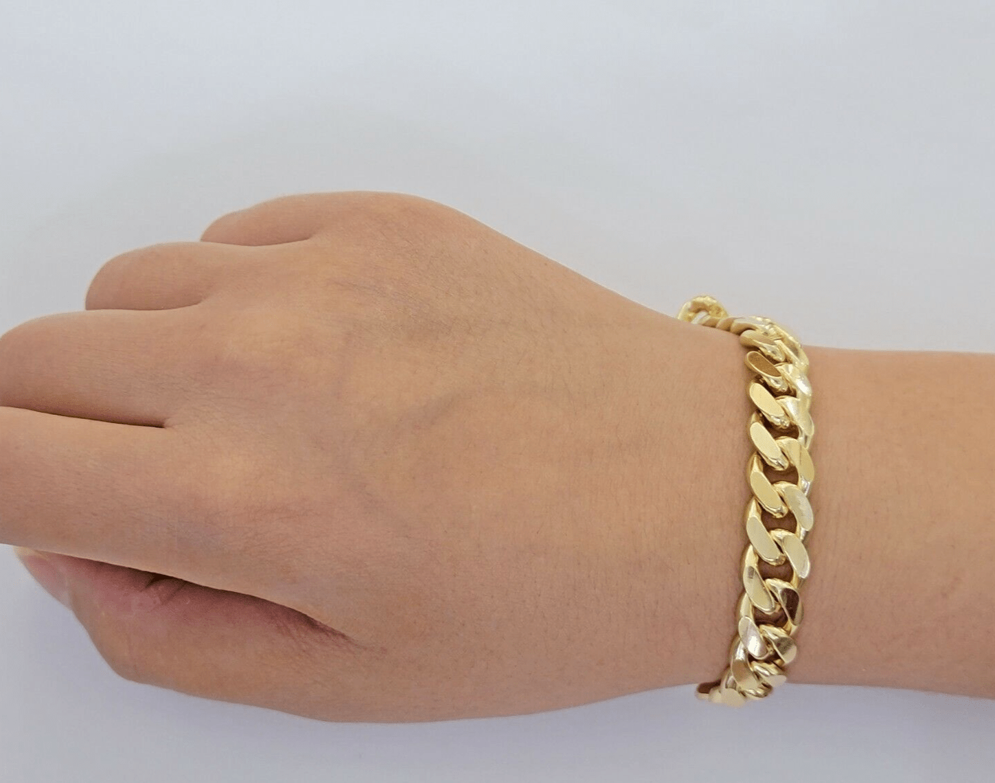 Mens 10k Gold Bracelet 8 Inch Miami Cuban Link 11mm Solid 10KT Yellow Gold REAL - GoldenlinQ