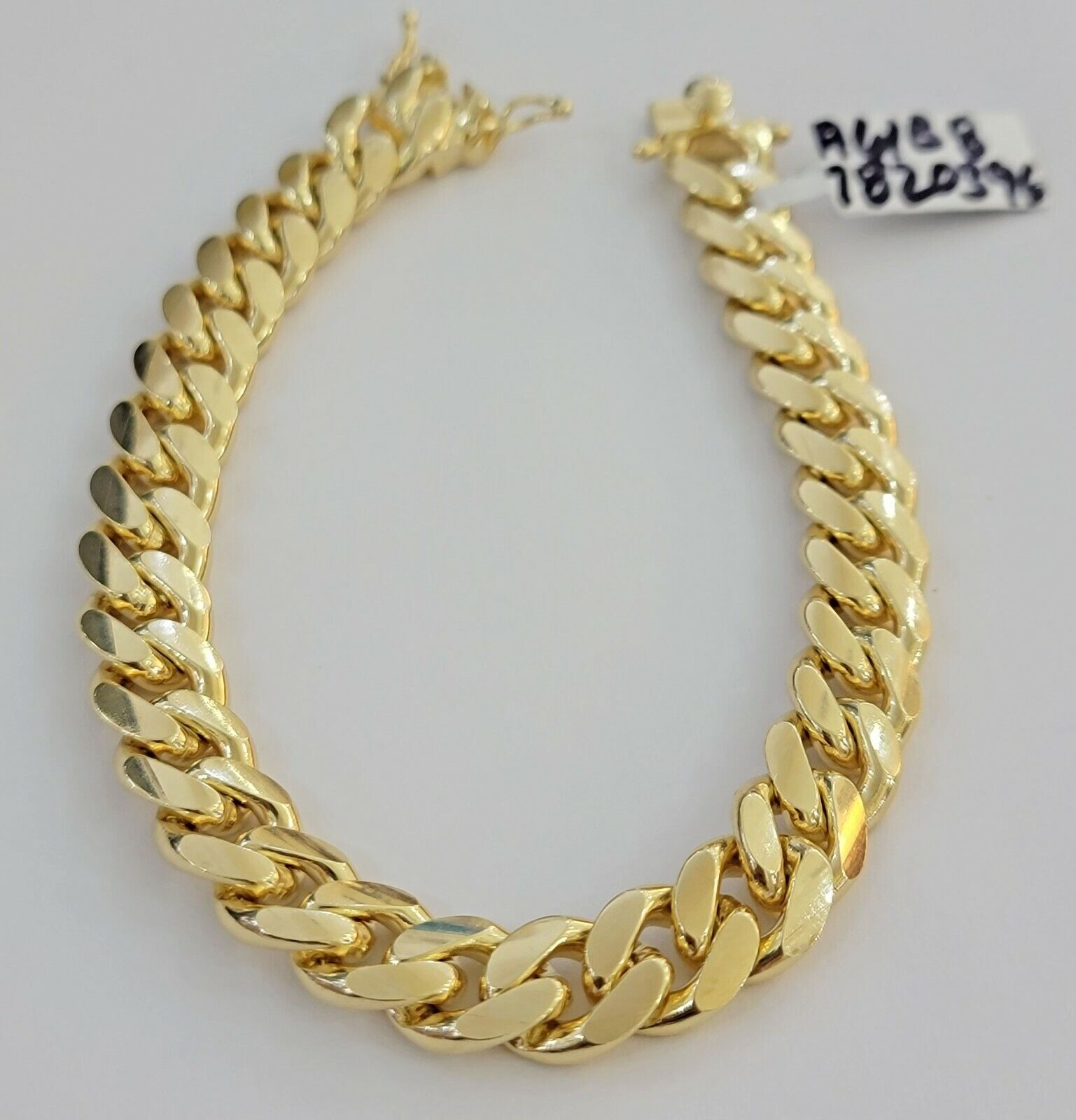Mens 10k Gold Bracelet 9 Inch Miami Cuban Link 11mm Solid 10KT Yellow Gold REAL - GoldenlinQ