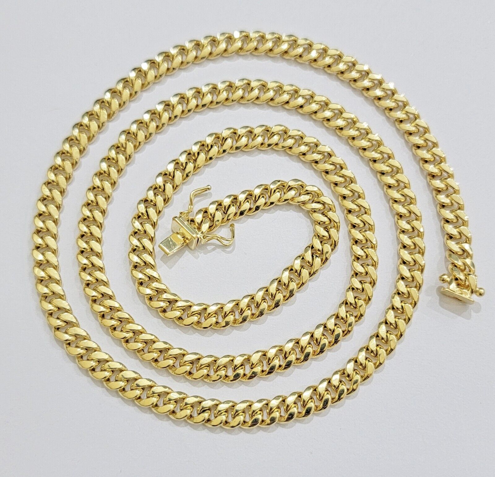Mens 10k Gold Chain Necklace 6mm Miami Cuban Link 18 - 28 Inch REAL 10kt Yellow - GoldenlinQ