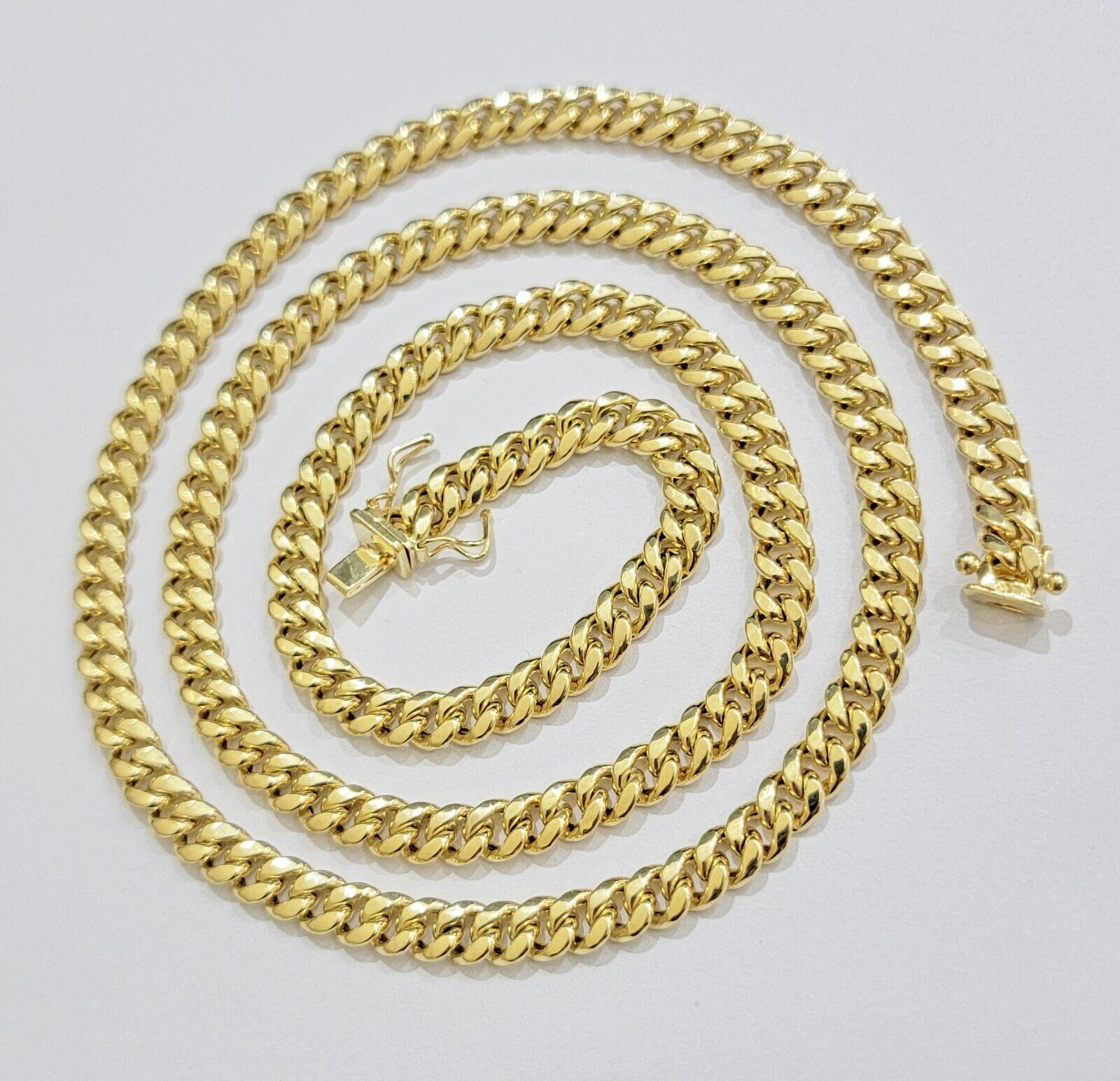 Mens 10k Gold Chain Necklace 6mm Miami Cuban Link 18 - 28 Inch REAL 10kt Yellow - GoldenlinQ