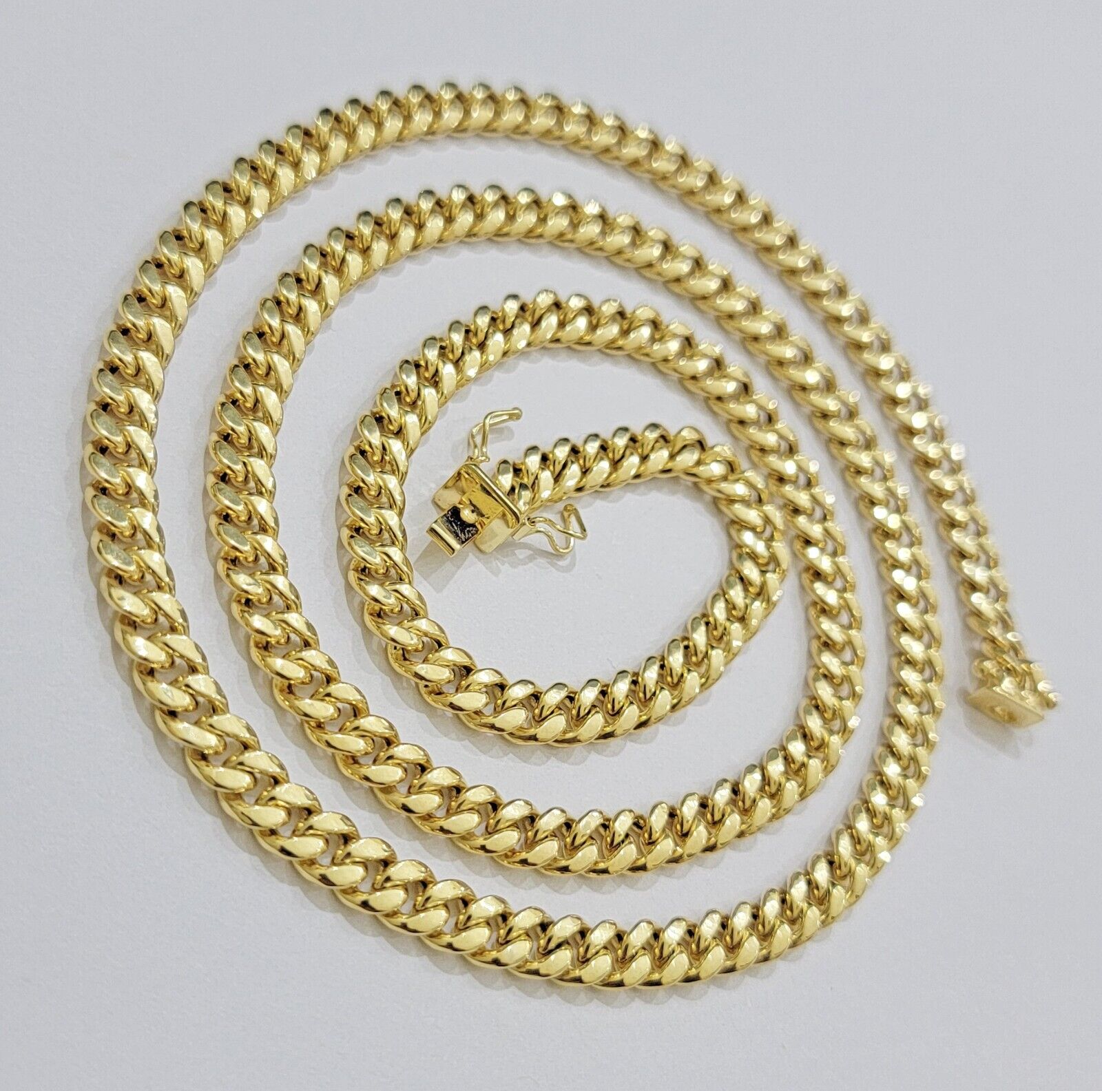 Mens 10k Gold Chain Necklace 6mm Miami Cuban Link 18 - 28 Inch REAL 10kt Yellow - GoldenlinQ