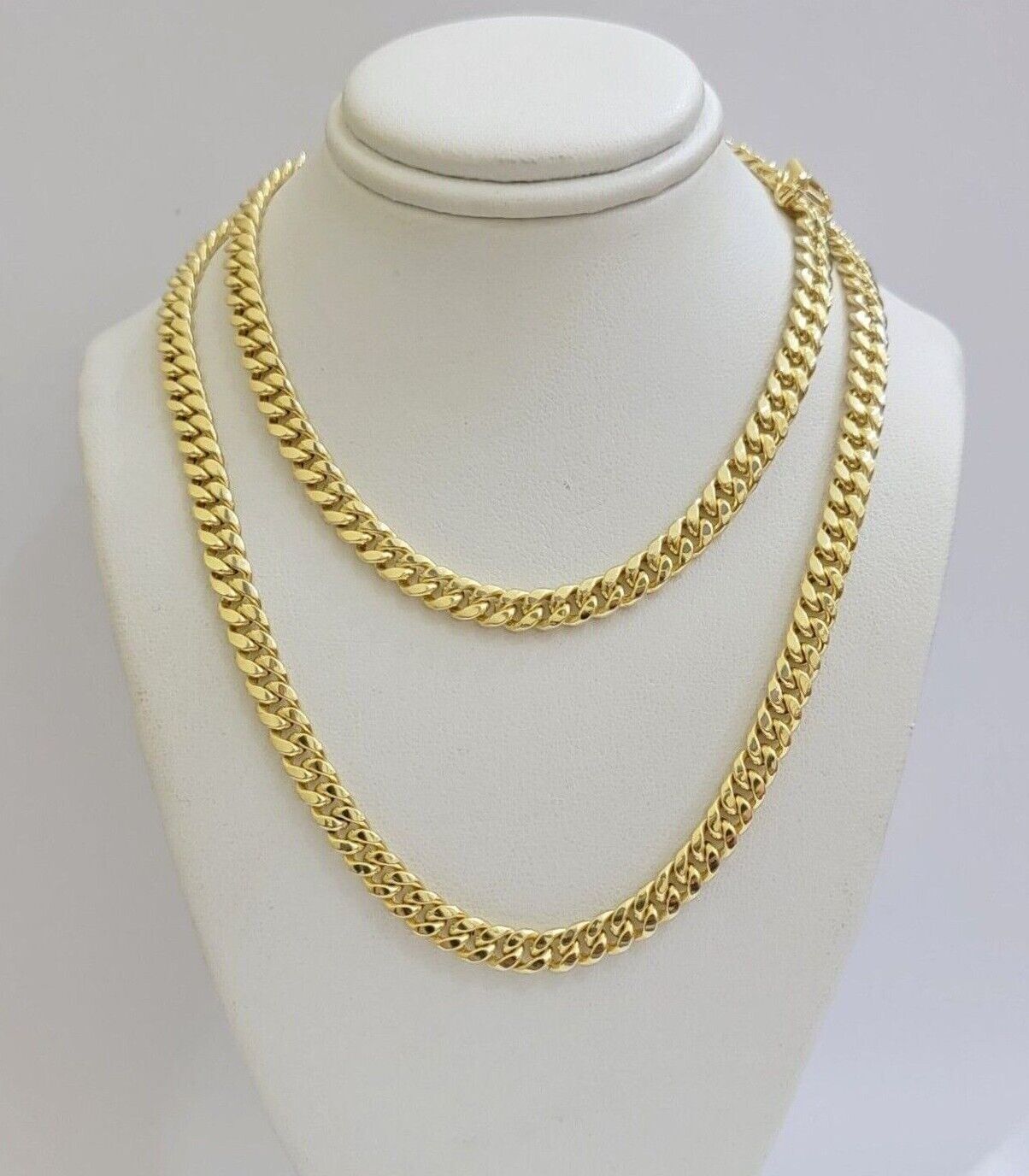 Mens 10k Gold Chain Necklace 6mm Miami Cuban Link 18 - 28 Inch REAL 10kt Yellow - GoldenlinQ