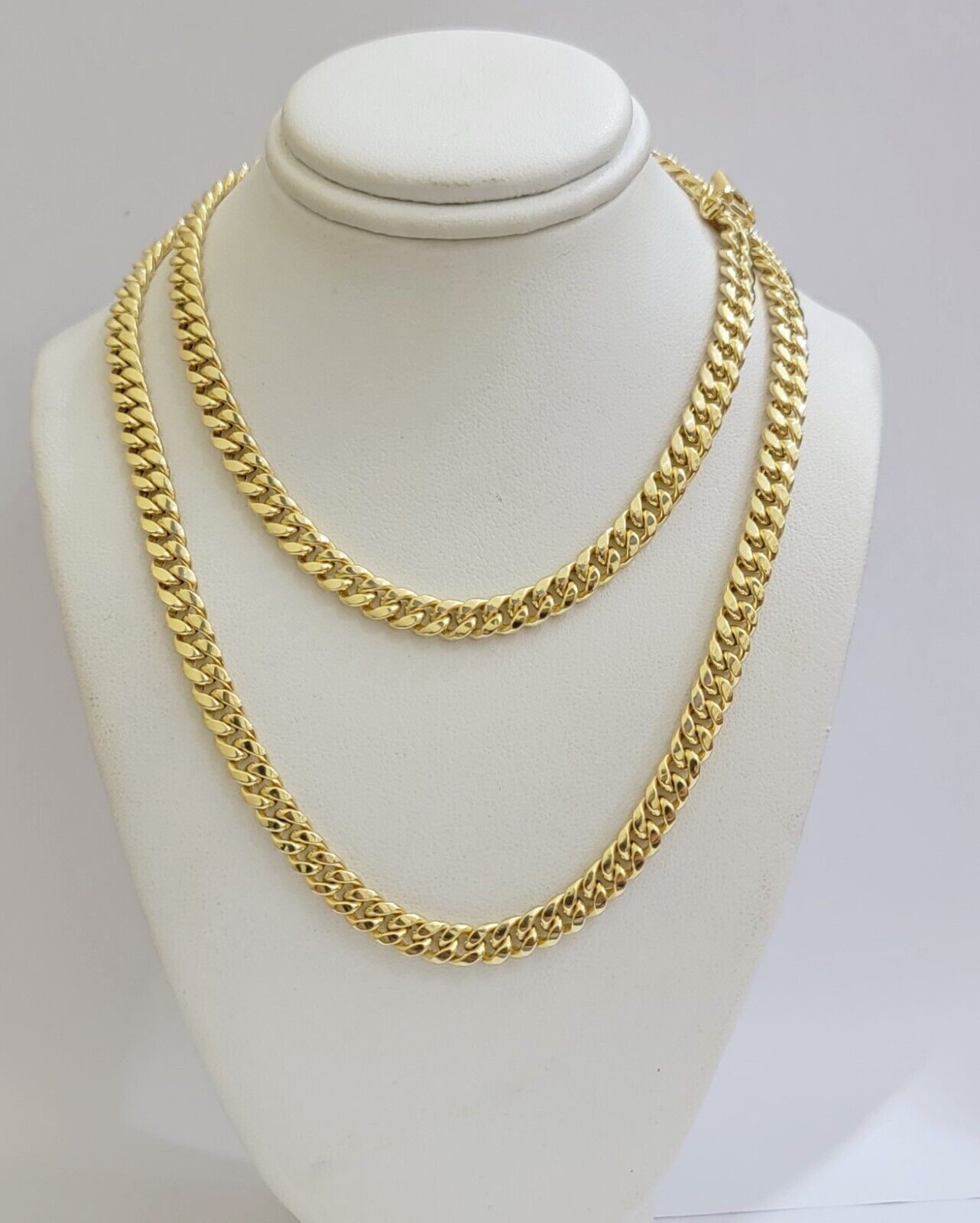 Mens 10k Gold Chain Necklace 6mm Miami Cuban Link 18 - 28 Inch REAL 10kt Yellow - GoldenlinQ