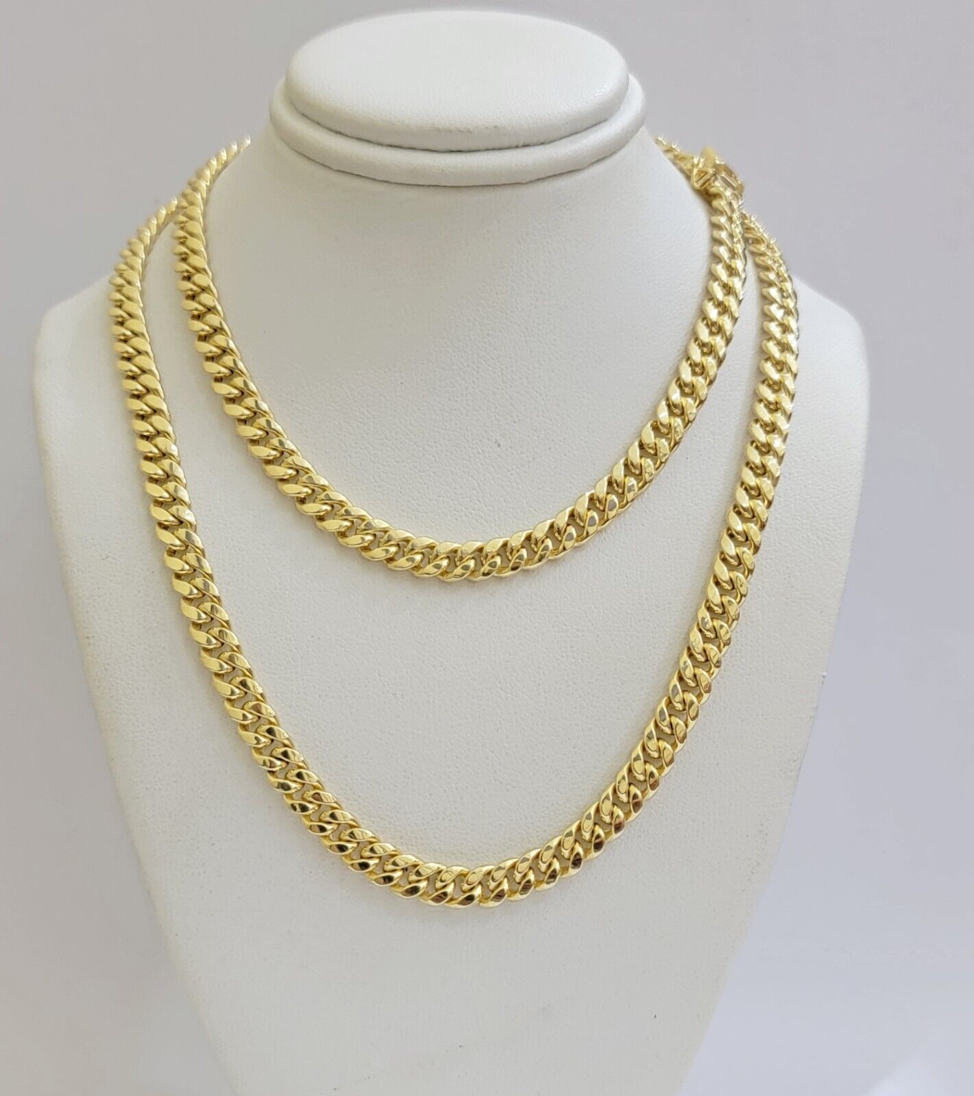 Mens 10k Gold Chain Necklace 6mm Miami Cuban Link 18 - 28 Inch REAL 10kt Yellow - GoldenlinQ