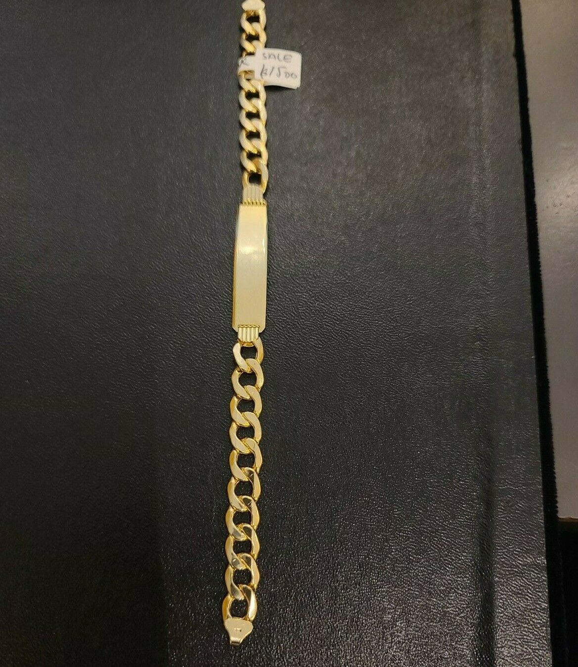 Mens 10K Gold Cuban Link Bracelet ID 8mm 8" Lobster Lock REAL 10KT , Engraving - GoldenlinQ