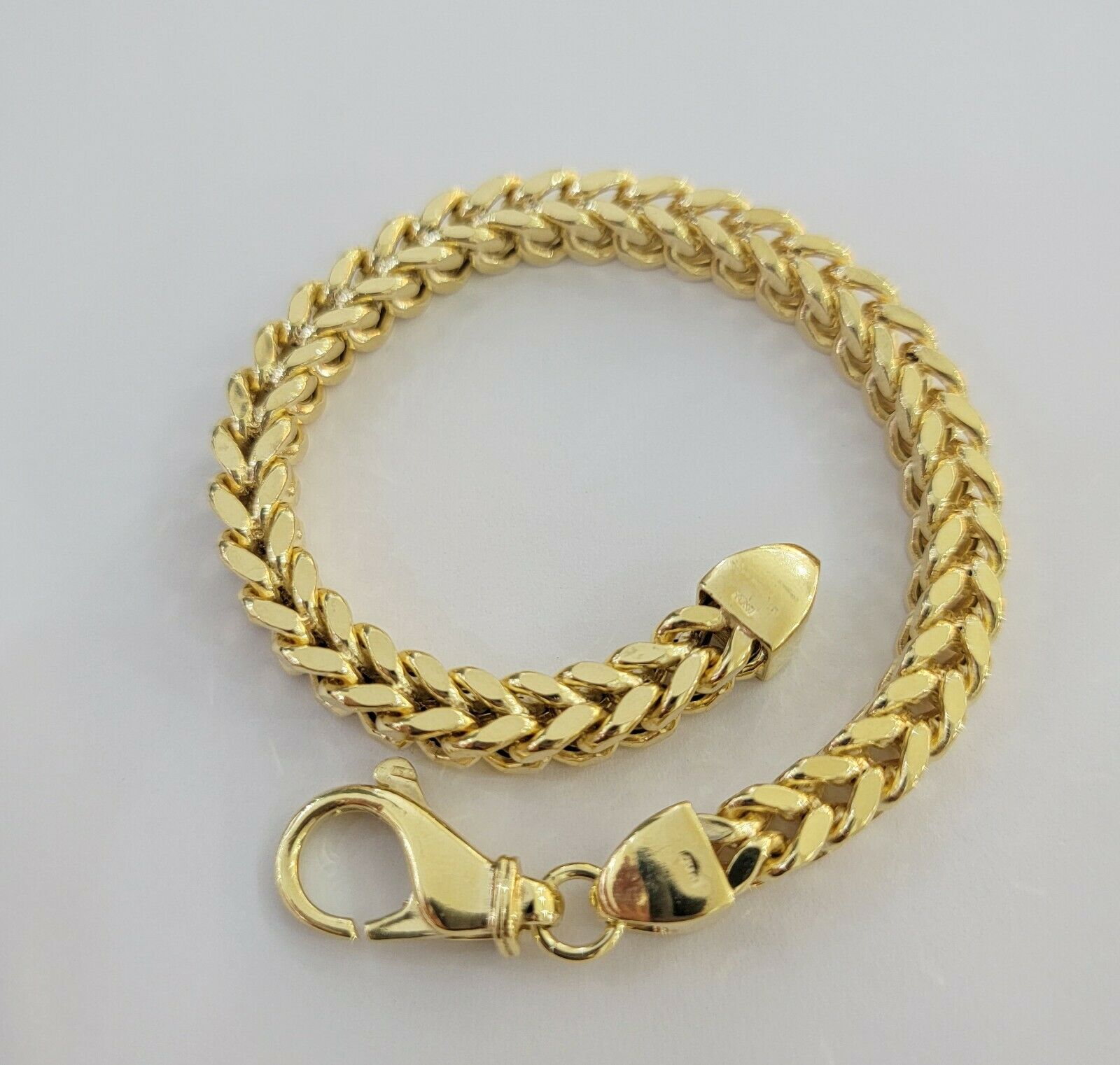 Men's 10k Gold Franco Bracelet 9" 7mm 10kt Yellow Gold Authentic 10kt MEN STRONG - GoldenlinQ