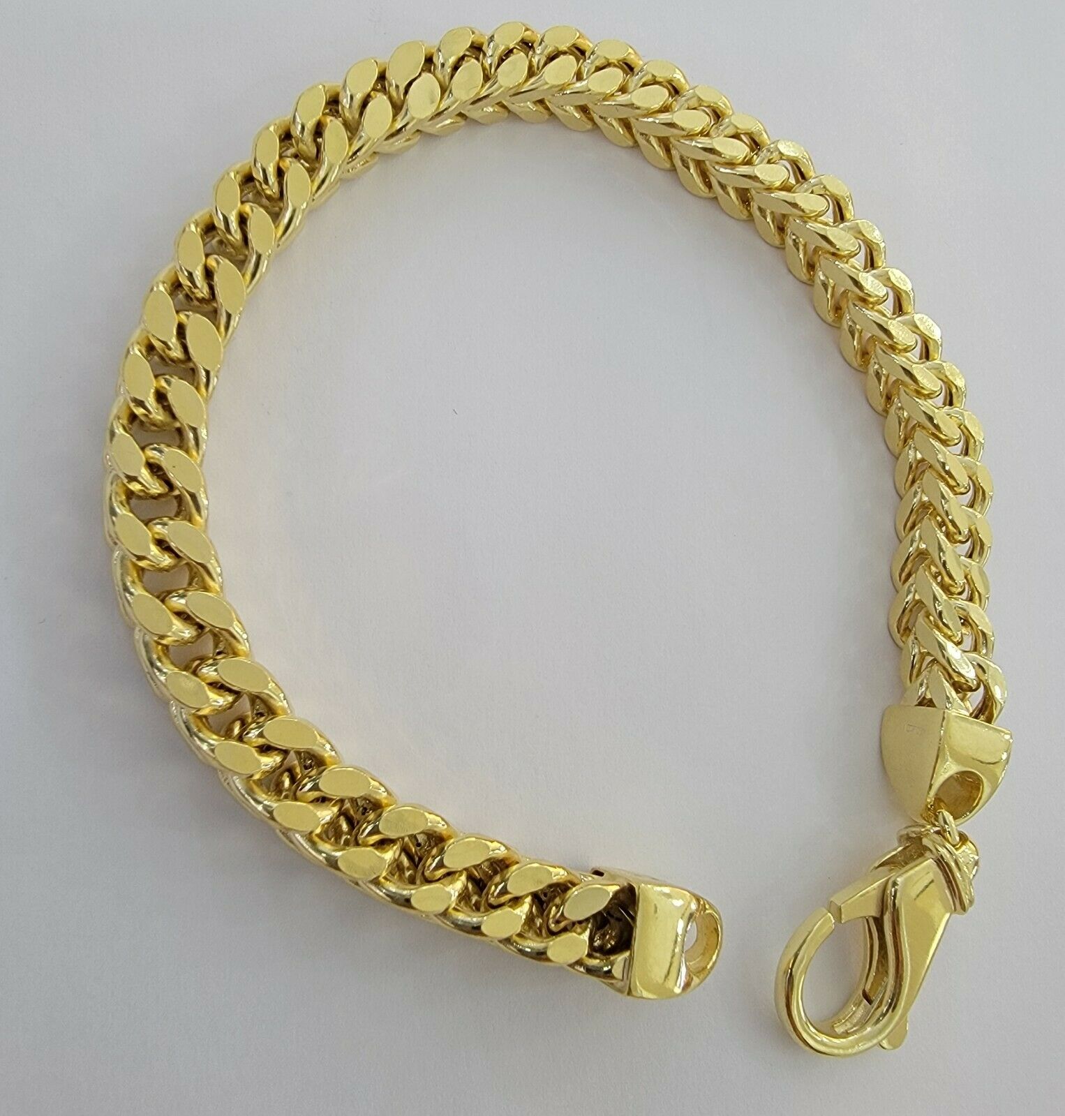 Men's 10k Gold Franco Bracelet 9" 7mm 10kt Yellow Gold Authentic 10kt MEN STRONG - GoldenlinQ