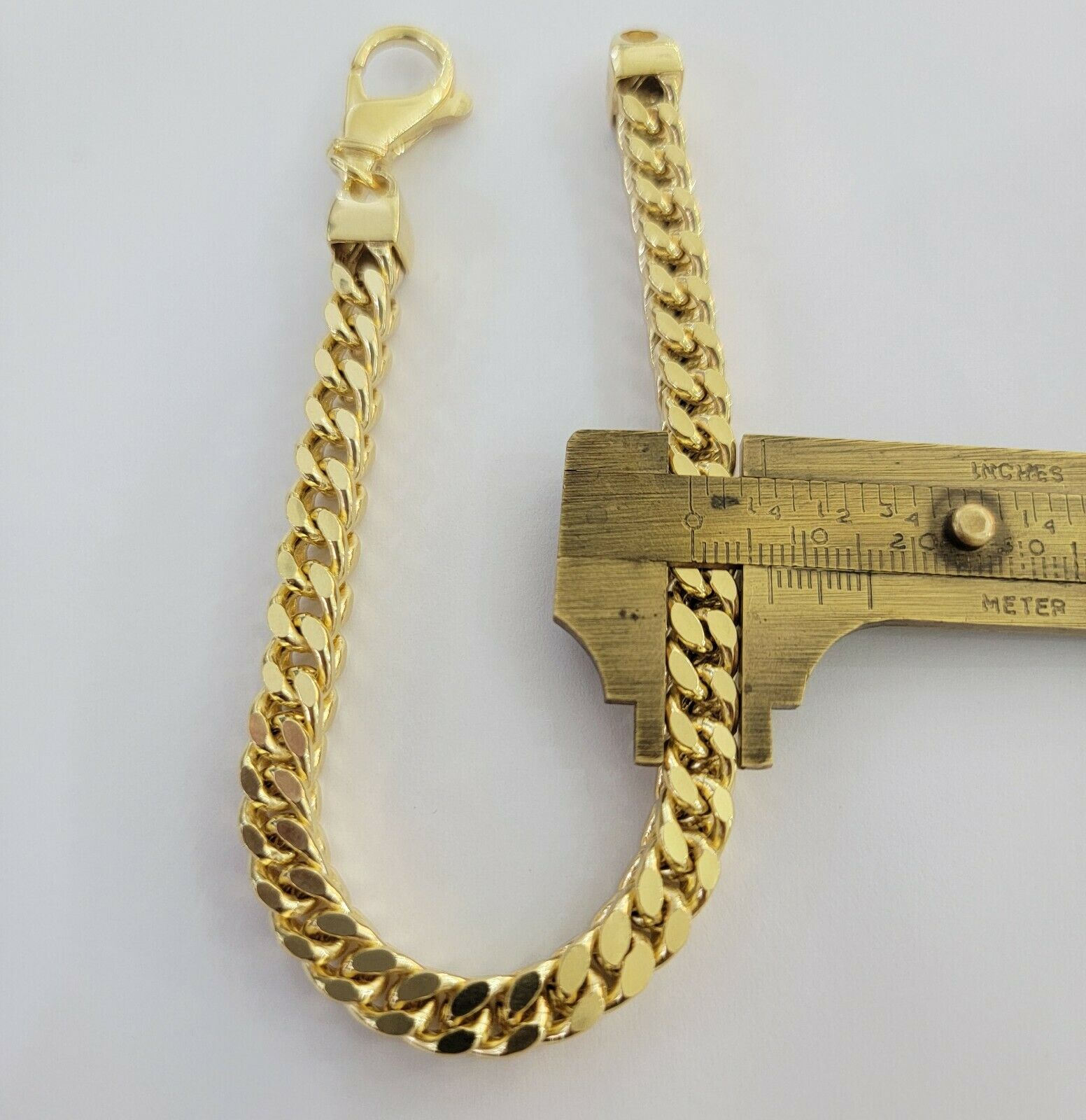 Men's 10k Gold Franco Bracelet 9" 7mm 10kt Yellow Gold Authentic 10kt MEN STRONG - GoldenlinQ