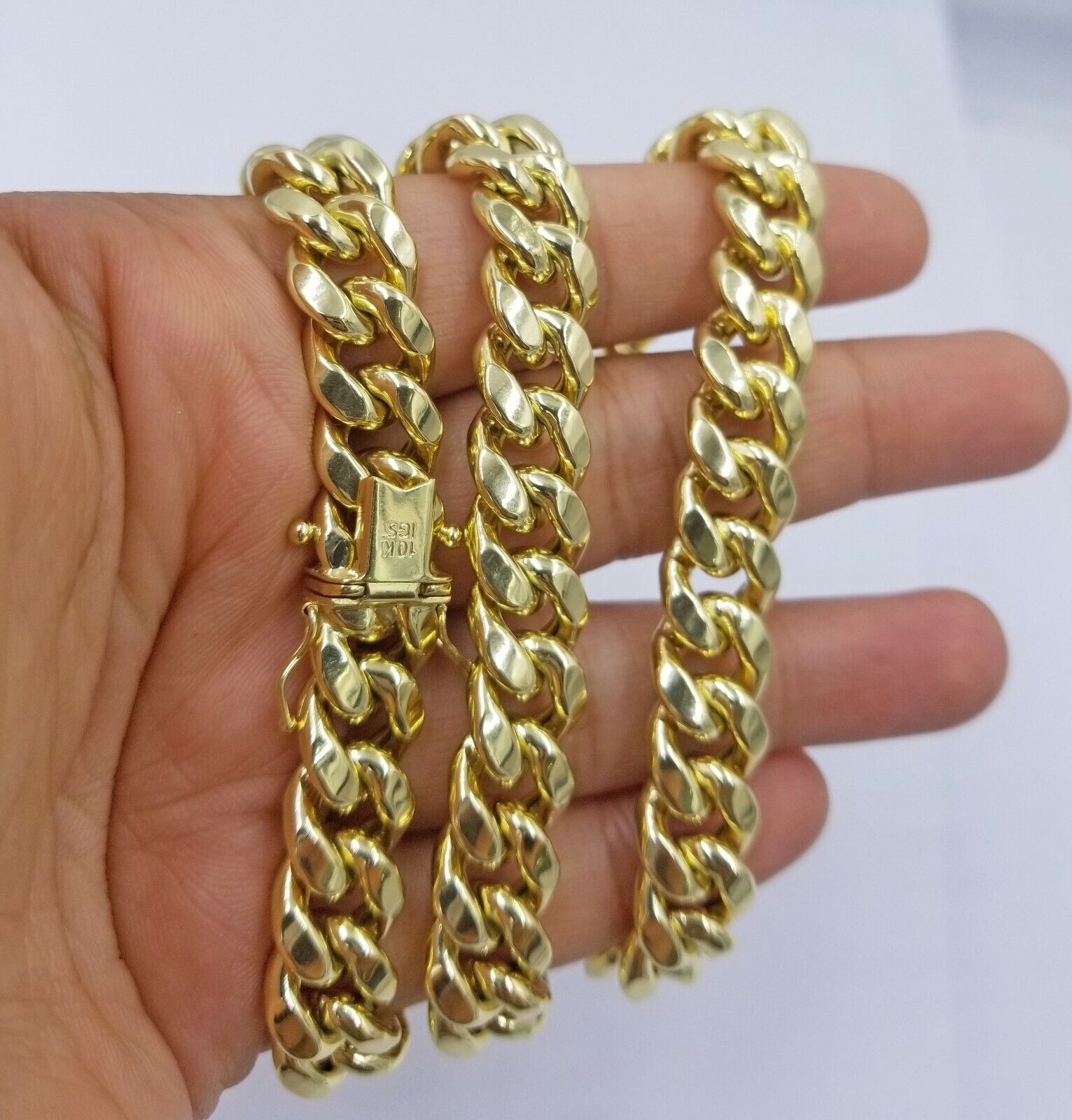Mens 10K Yellow Gold 26" 11mm Chain Miami Cuban Link Necklace Box Lock REAL 10KT - GoldenlinQ