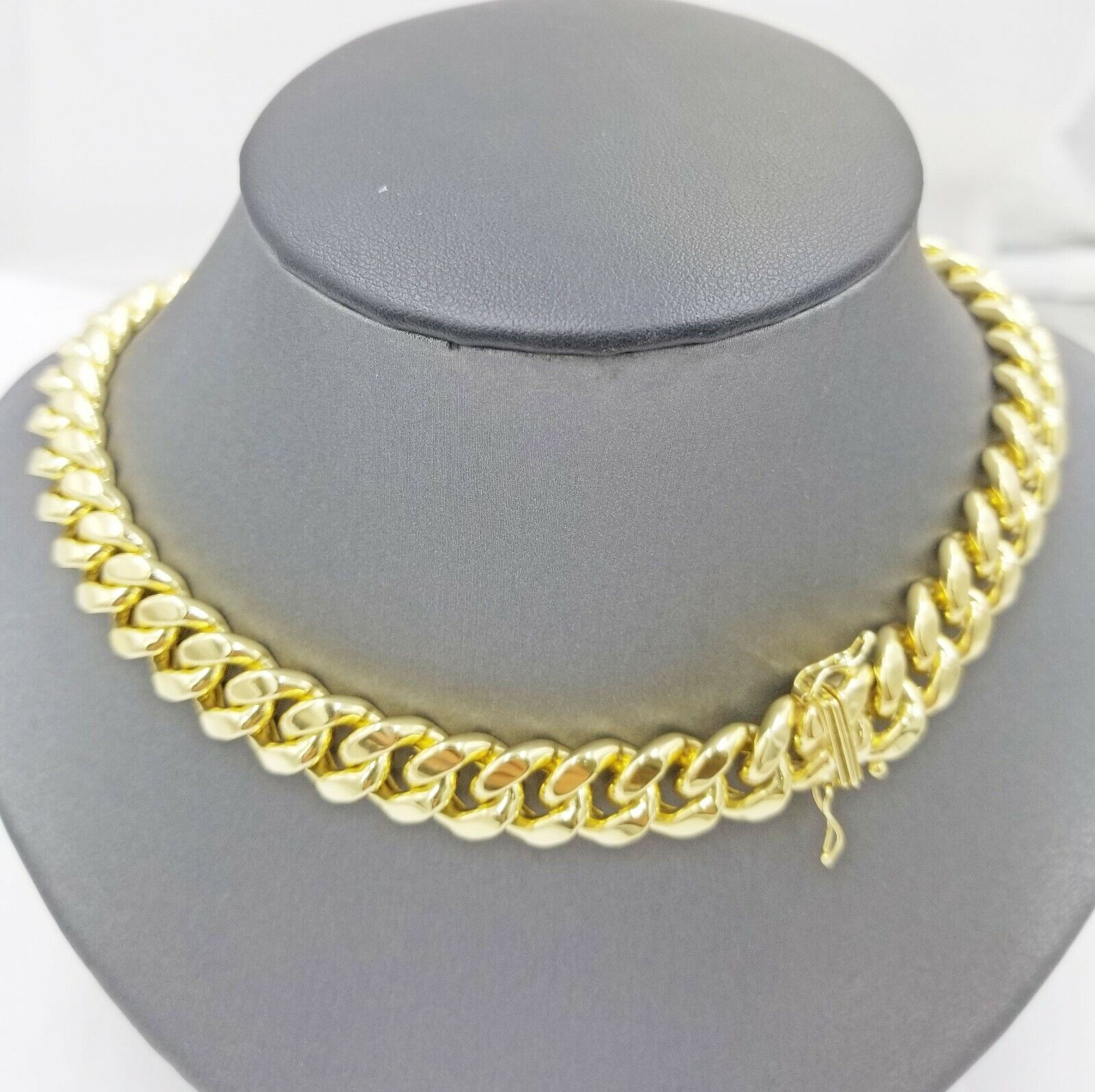 Mens 10K Yellow Gold 26" 11mm Chain Miami Cuban Link Necklace Box Lock REAL 10KT - GoldenlinQ