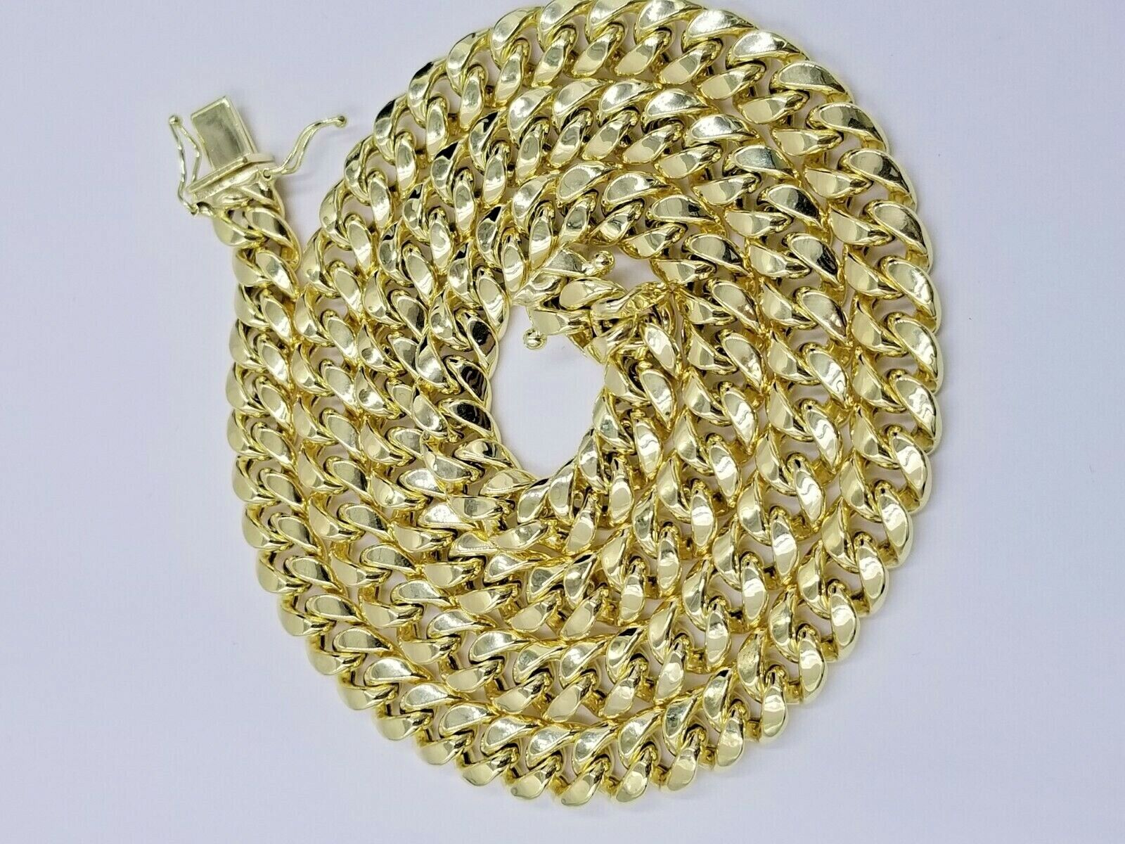 Mens 10k Yellow Gold Chain Neckalce Miami cuban Link 8mm 18" - 30 Inch REAL 10KT - GoldenlinQ