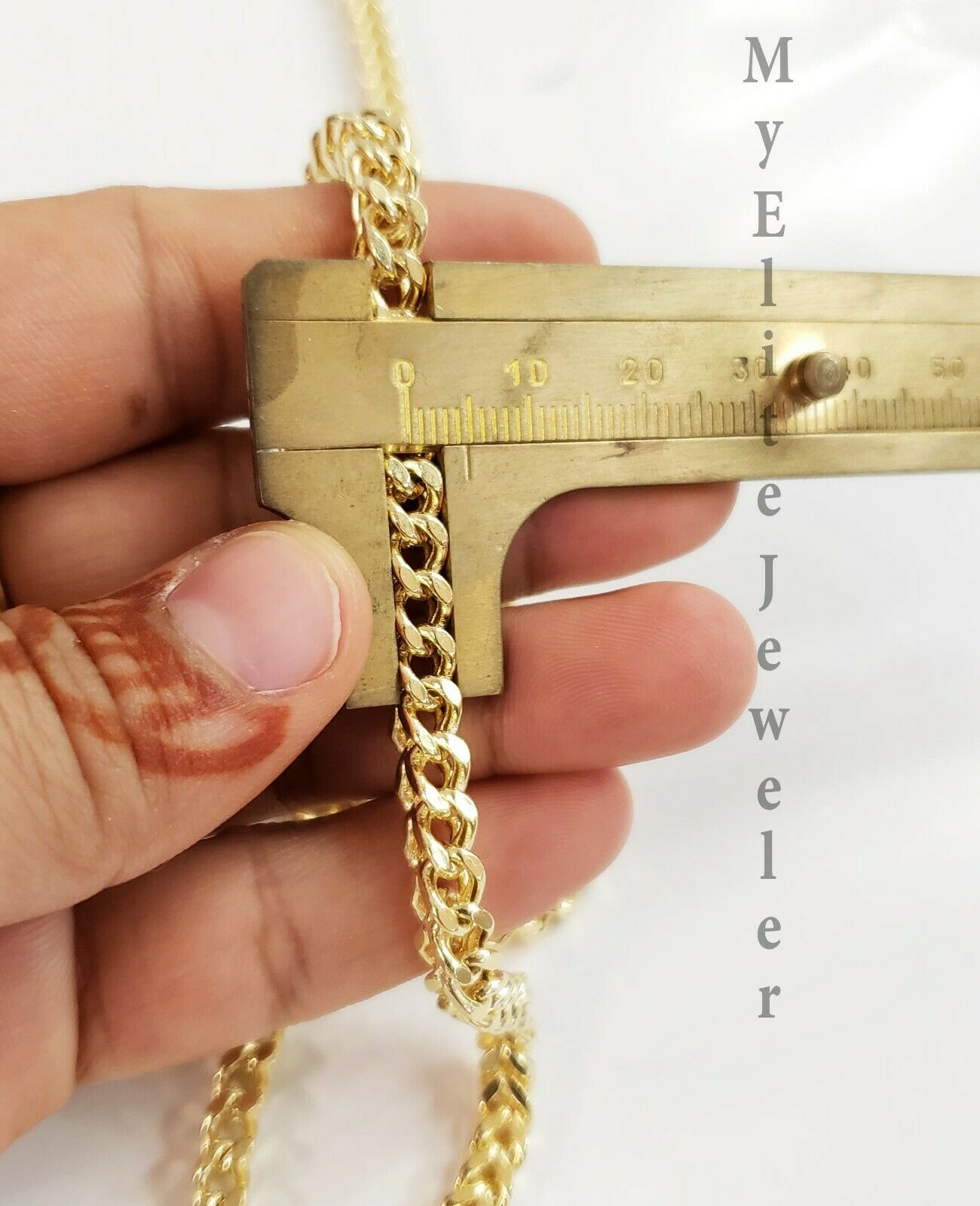 Mens 10K Yellow Gold Franco Link Chain Necklace 24 Inch 5MM Lobster Lock, Thick - GoldenLinQ