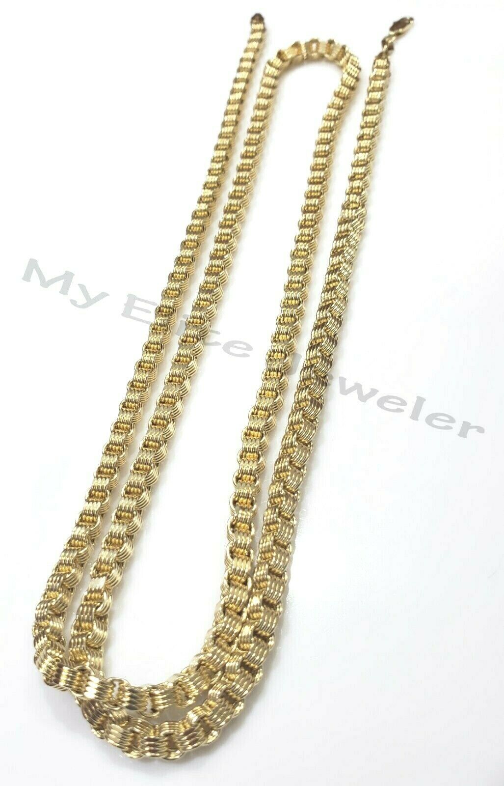 Men's 10kt Yellow Gold Box Byzantine Chain Necklace 30 Inch 4mm REAL, Rope,Cuban - GoldenLinQ
