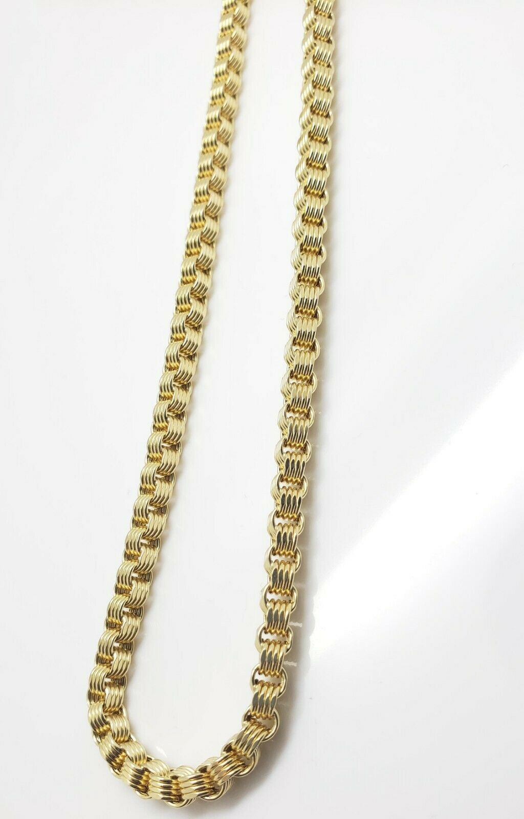 Men's 10kt Yellow Gold Box Byzantine Chain Necklace 30 Inch 4mm REAL, Rope,Cuban - GoldenLinQ