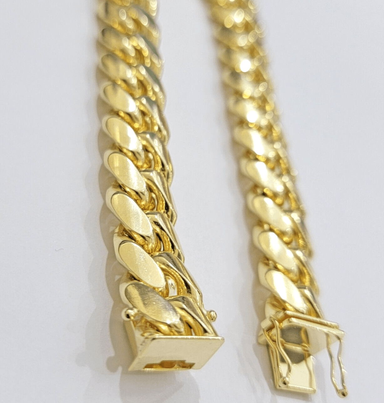 Mens 14k Gold Bracelet Solid Miami Cuban Link 13mm 9.5 Inch Real 14kt Heavy - GoldenlinQ