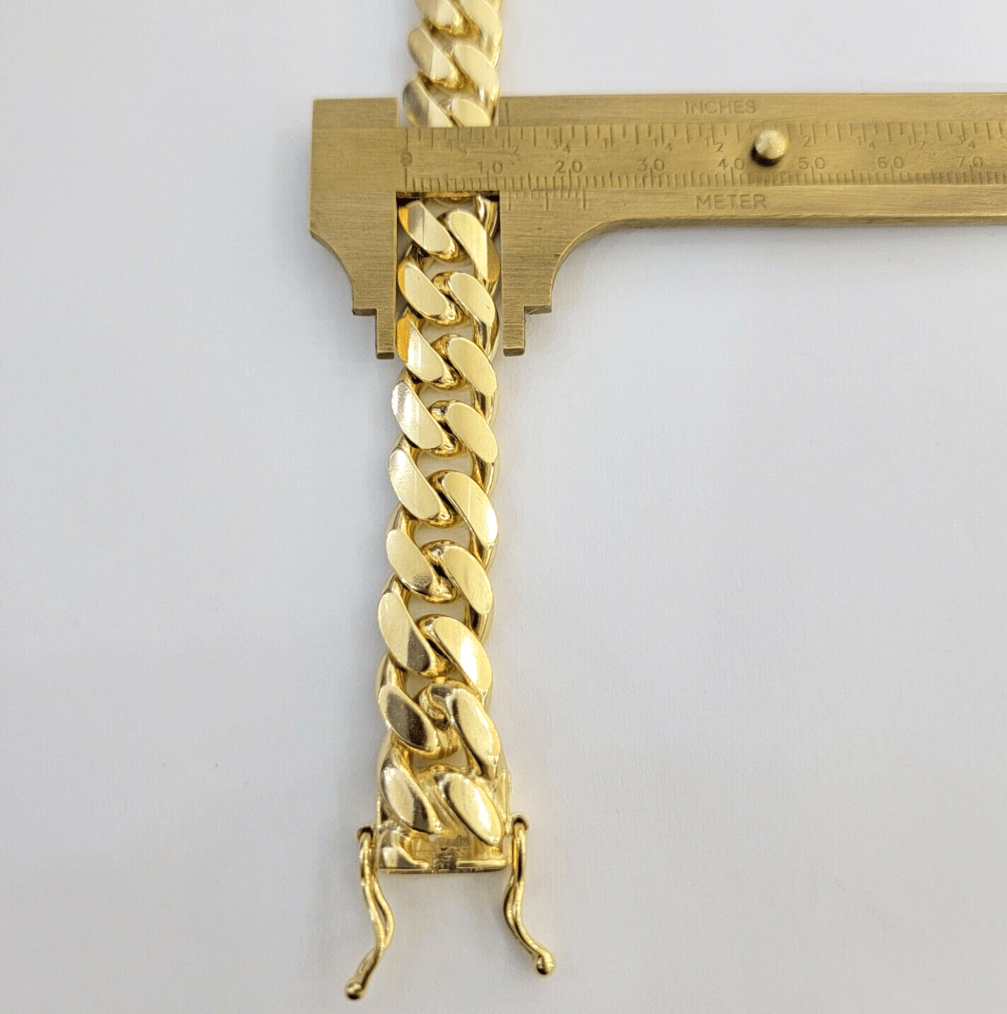 Mens 14k Gold Bracelet Solid Miami Cuban Link 13mm 9.5 Inch Real 14kt Heavy - GoldenLinQ