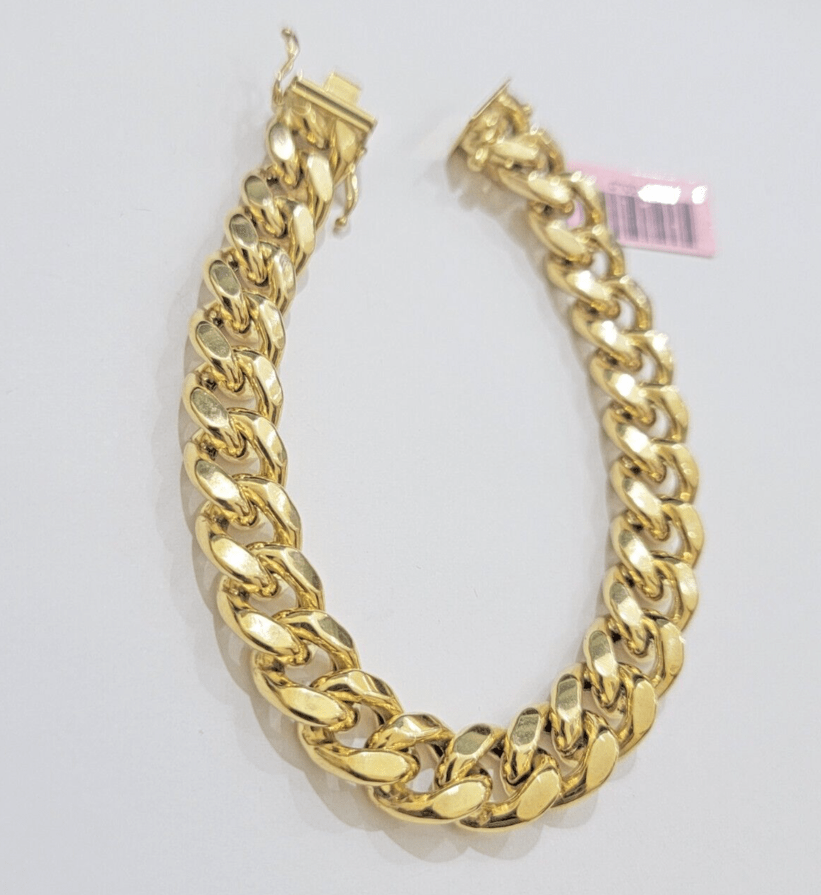 Mens 14k Yellow Gold Bracelet 7.5 Inch Miami Cuban Link Box Clasp REAL 14KT - GoldenlinQ