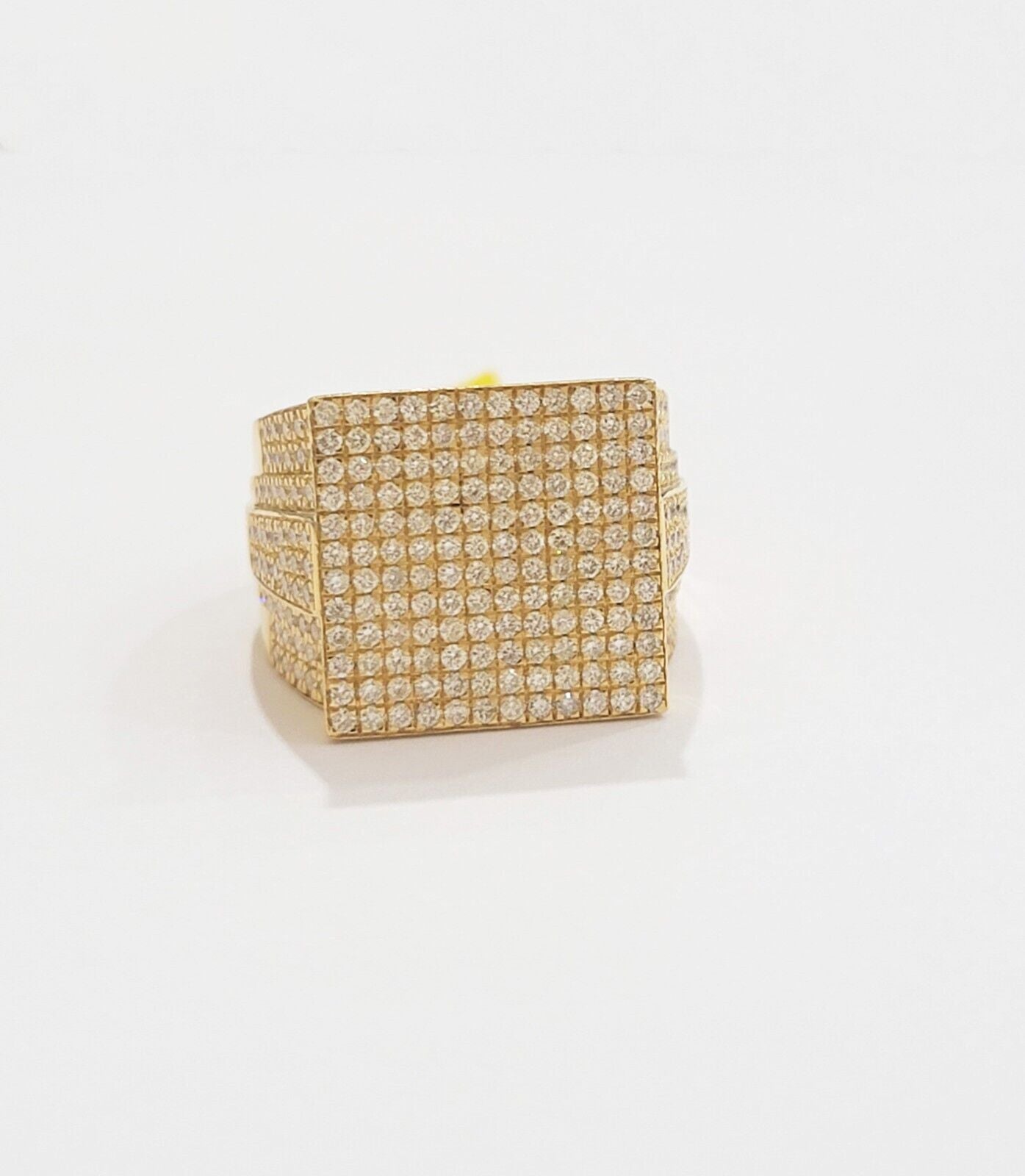 Mens diamond ring 10k yellow gold 2.05 Ct diamonds 10kt dark yellow gold Band - GoldenLinQ