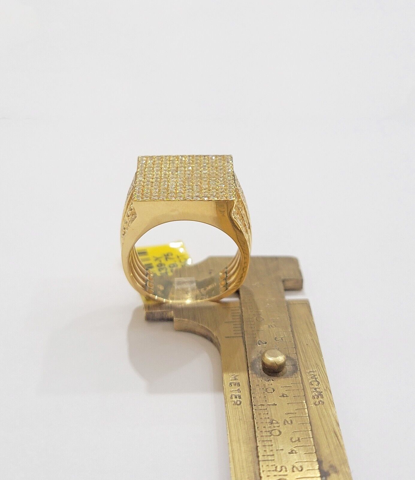 Mens diamond ring 10k yellow gold 2.05 Ct diamonds 10kt dark yellow gold Band - GoldenLinQ