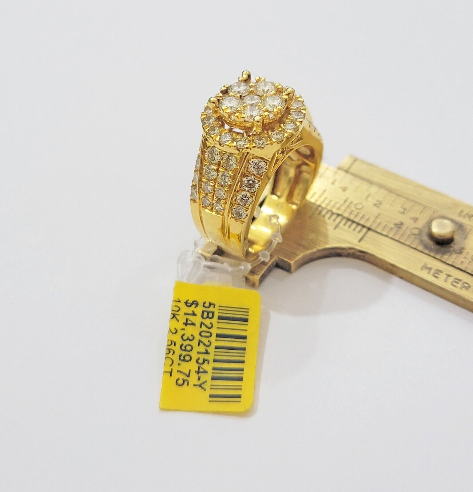 Mens diamond ring 10k yellow gold 2.56 Ct diamonds 10kt dark yellow gold Band - GoldenLinQ