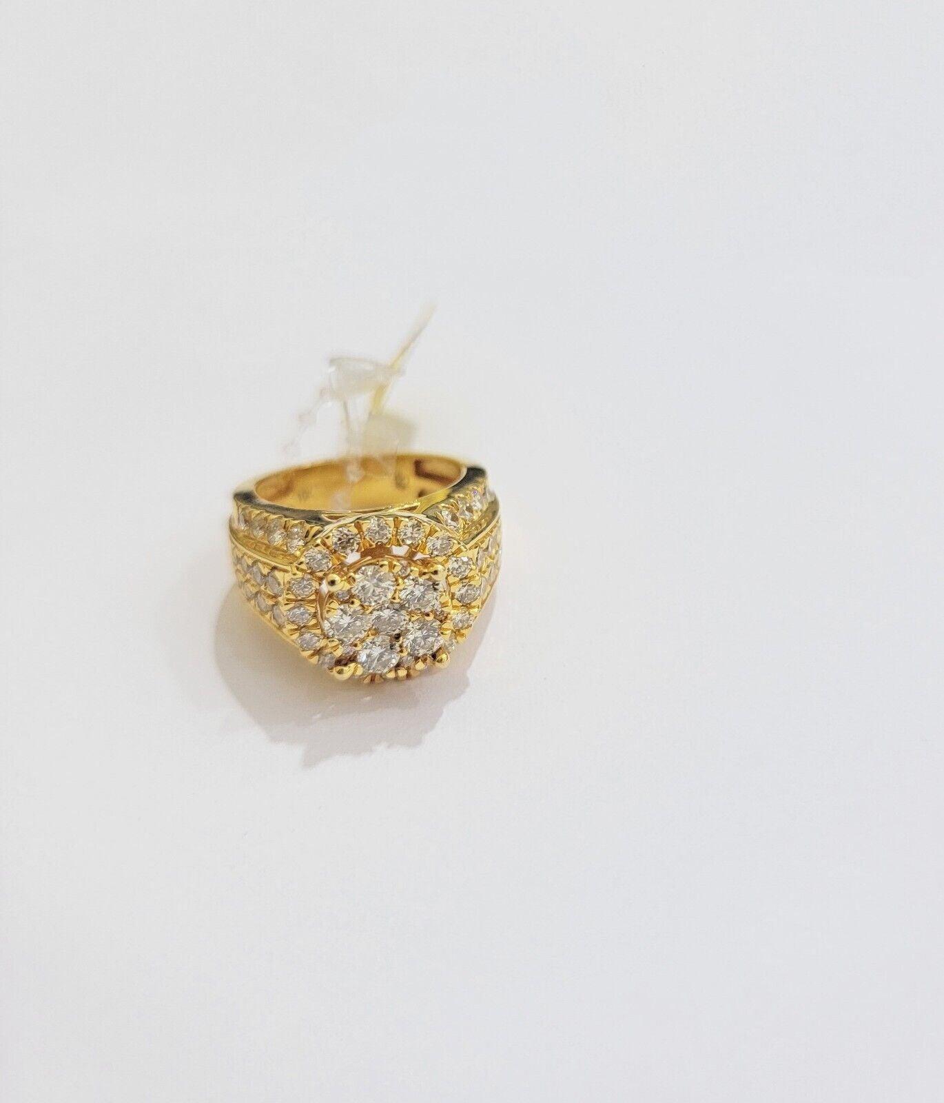 Mens diamond ring 10k yellow gold 2.56 Ct diamonds 10kt dark yellow gold Band - GoldenLinQ