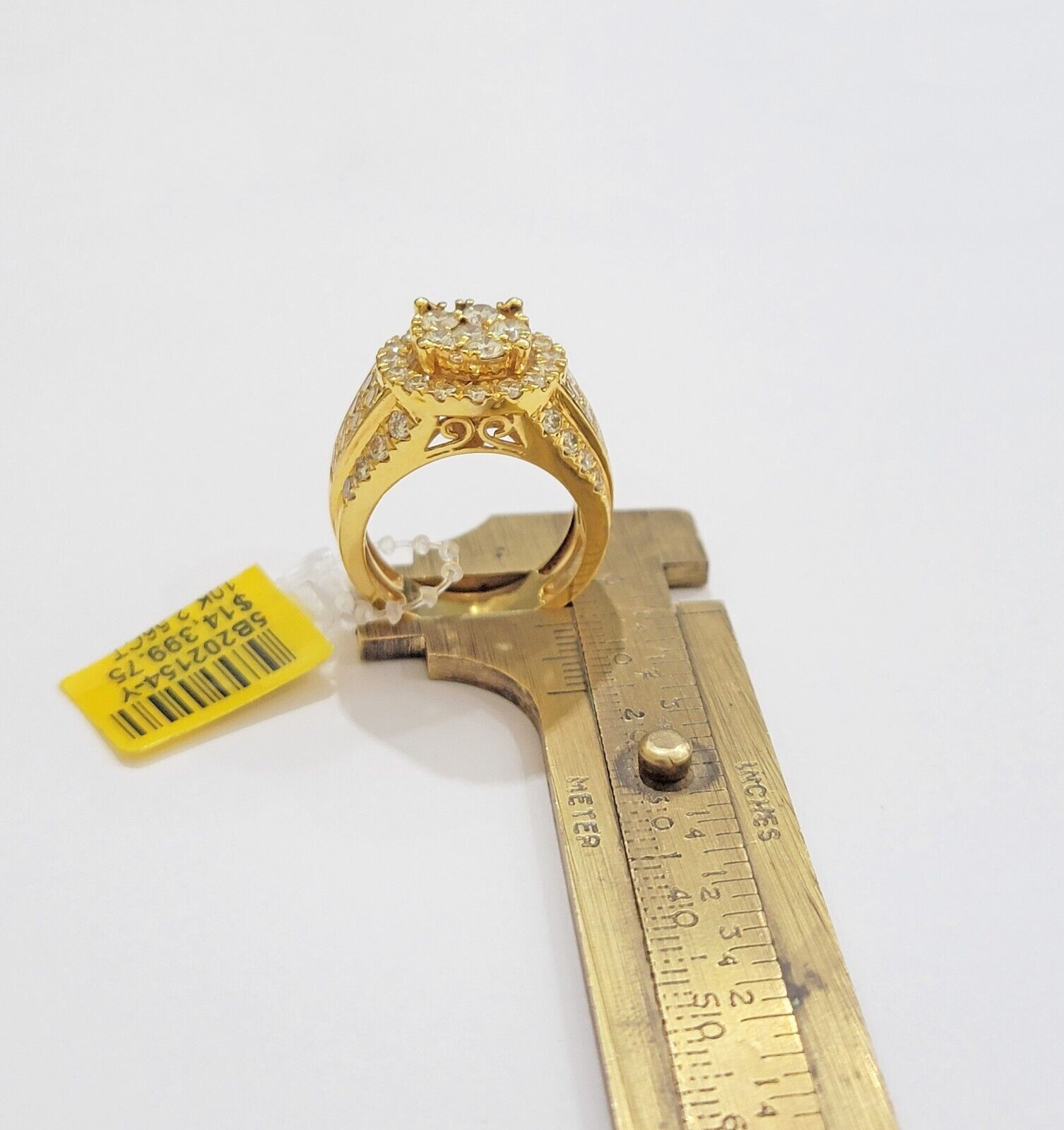 Mens diamond ring 10k yellow gold 2.56 Ct diamonds 10kt dark yellow gold Band - GoldenLinQ