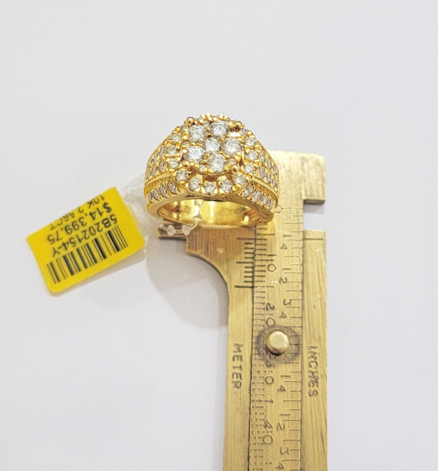Mens diamond ring 10k yellow gold 2.56 Ct diamonds 10kt dark yellow gold Band - GoldenLinQ