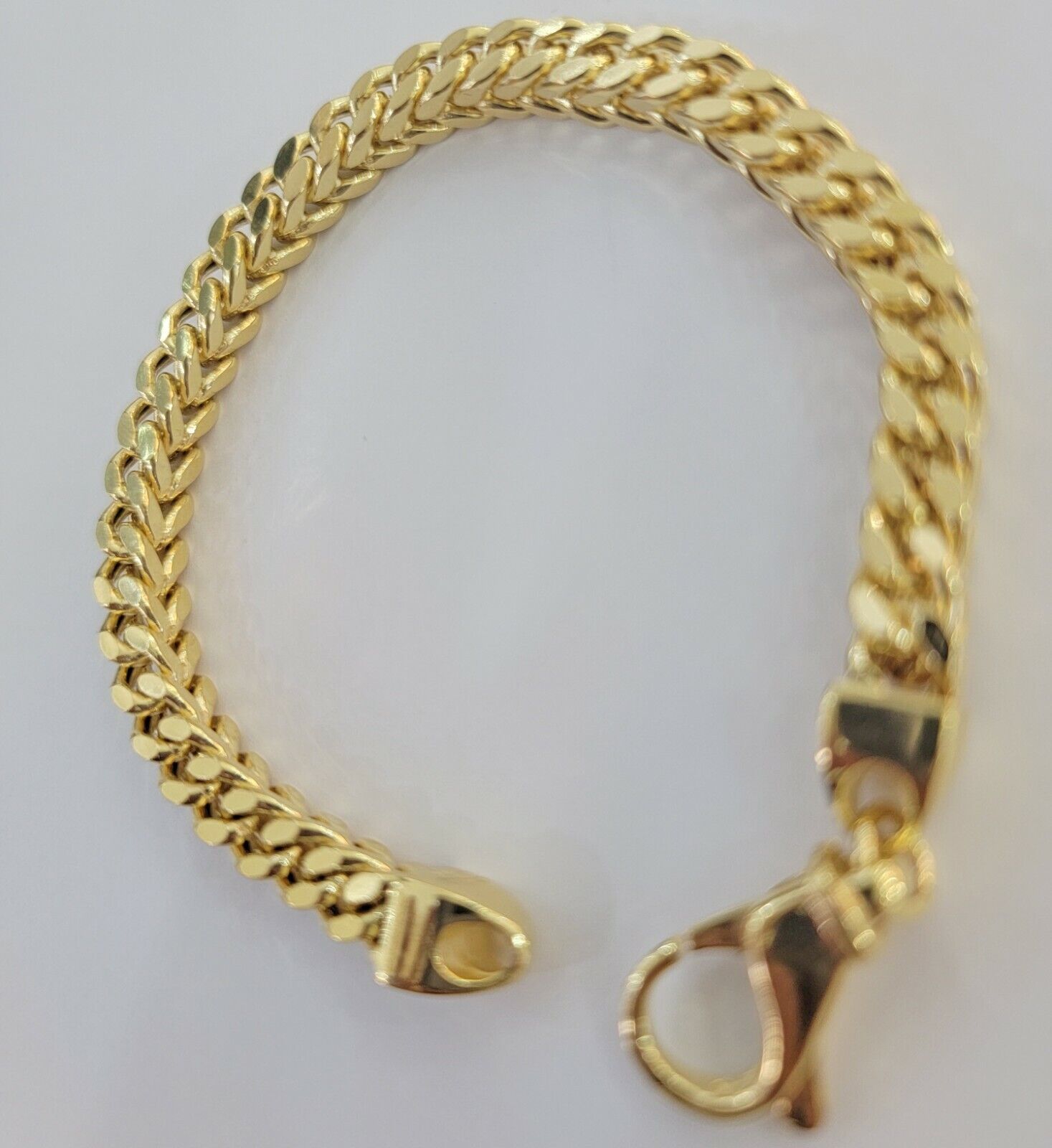 Men's Franco Bracelet 9 Inch 7mm REAL 10kt Yellow Gold Thick & Strong Bracelet - GoldenLinQ