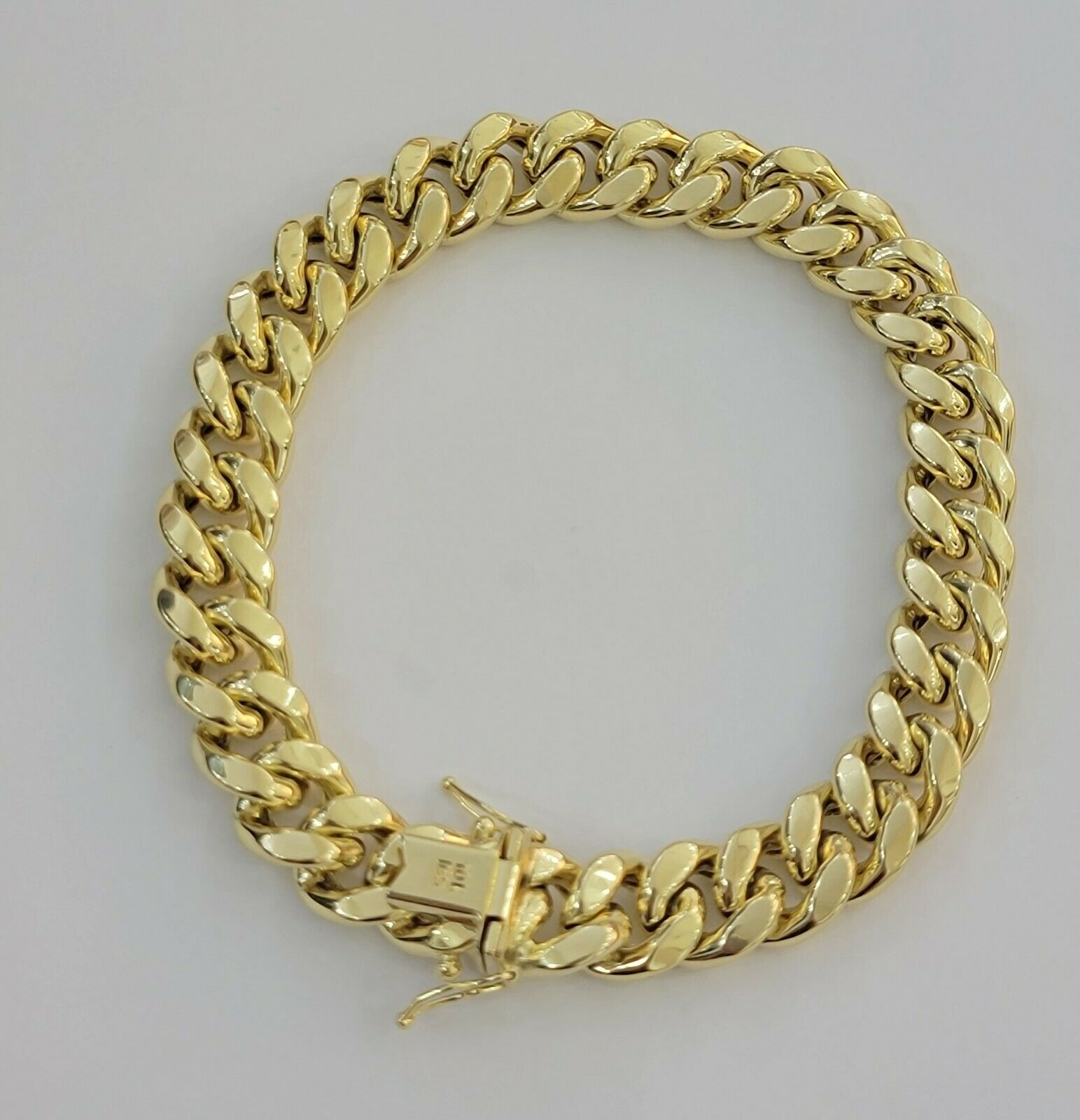Mens REAL 10k Gold Miami Cuban Bracelet 8" 11mm 10 kt Yellow Gold Strong Links - GoldenlinQ
