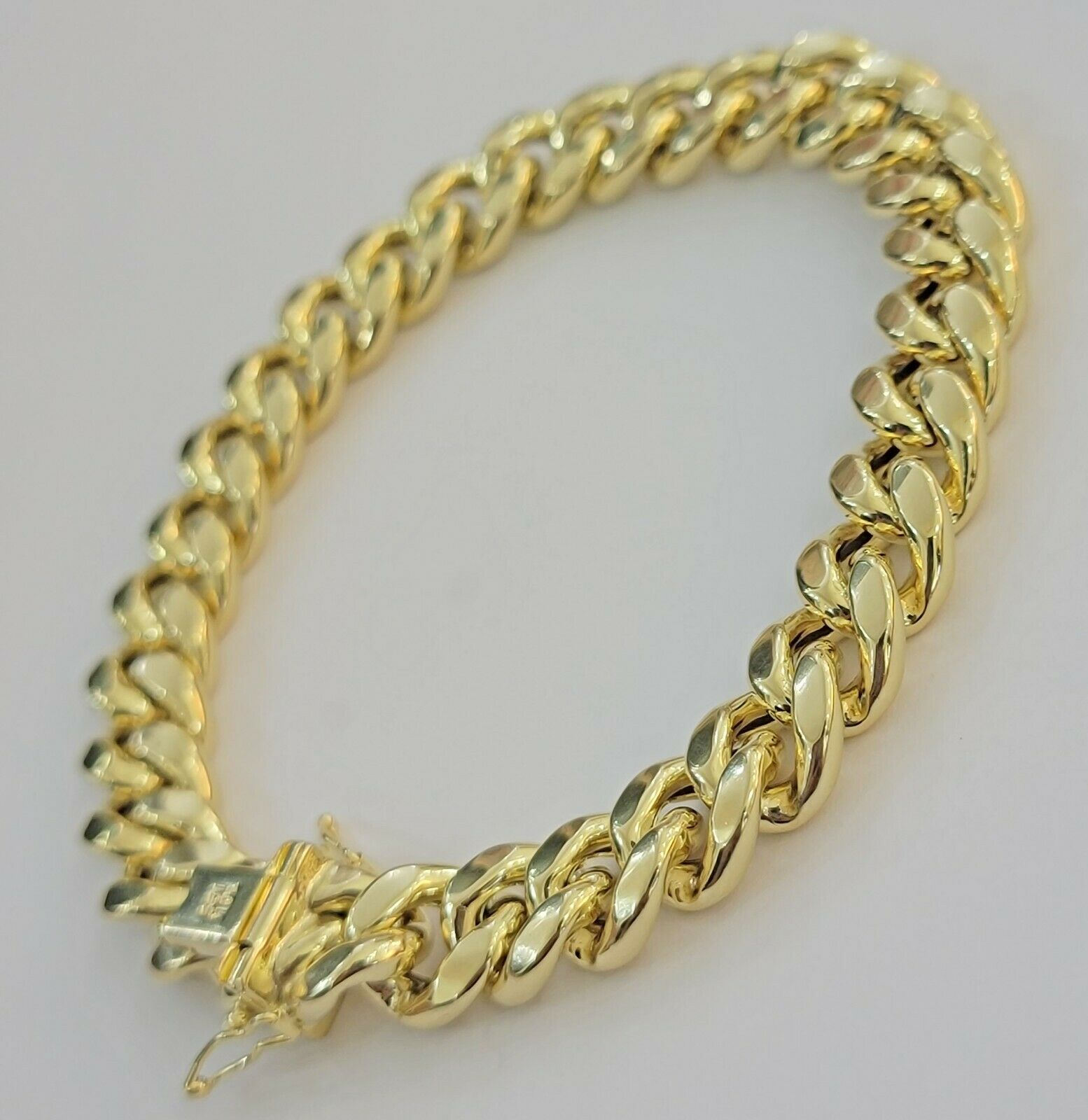 Mens REAL 10k Gold Miami Cuban Bracelet 8" 11mm 10 kt Yellow Gold Strong Links - GoldenlinQ