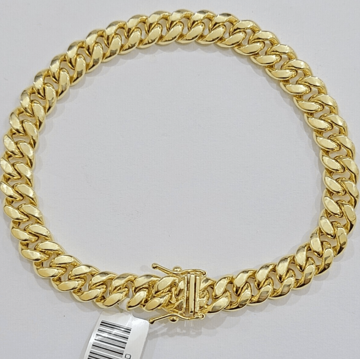 Mens Real 14k Gold Bracelet 8mm 7.5 inch Miami Cuban Link Box Clasp Strong 14 KT - GoldenlinQ