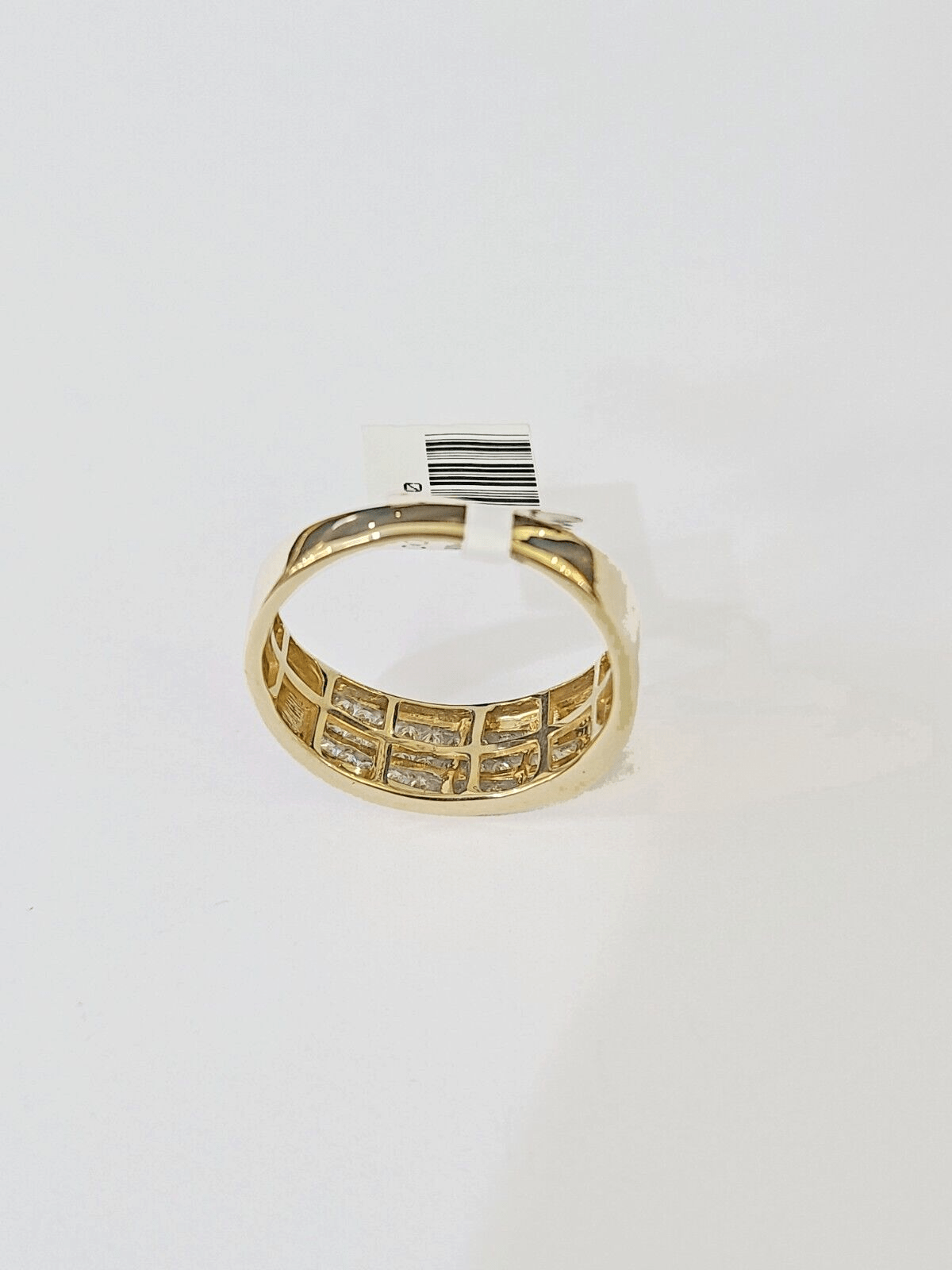 Real 10k 3 Row Diamond Mens Ring Yellow Gold Band Genuine Natural - GoldenlinQ