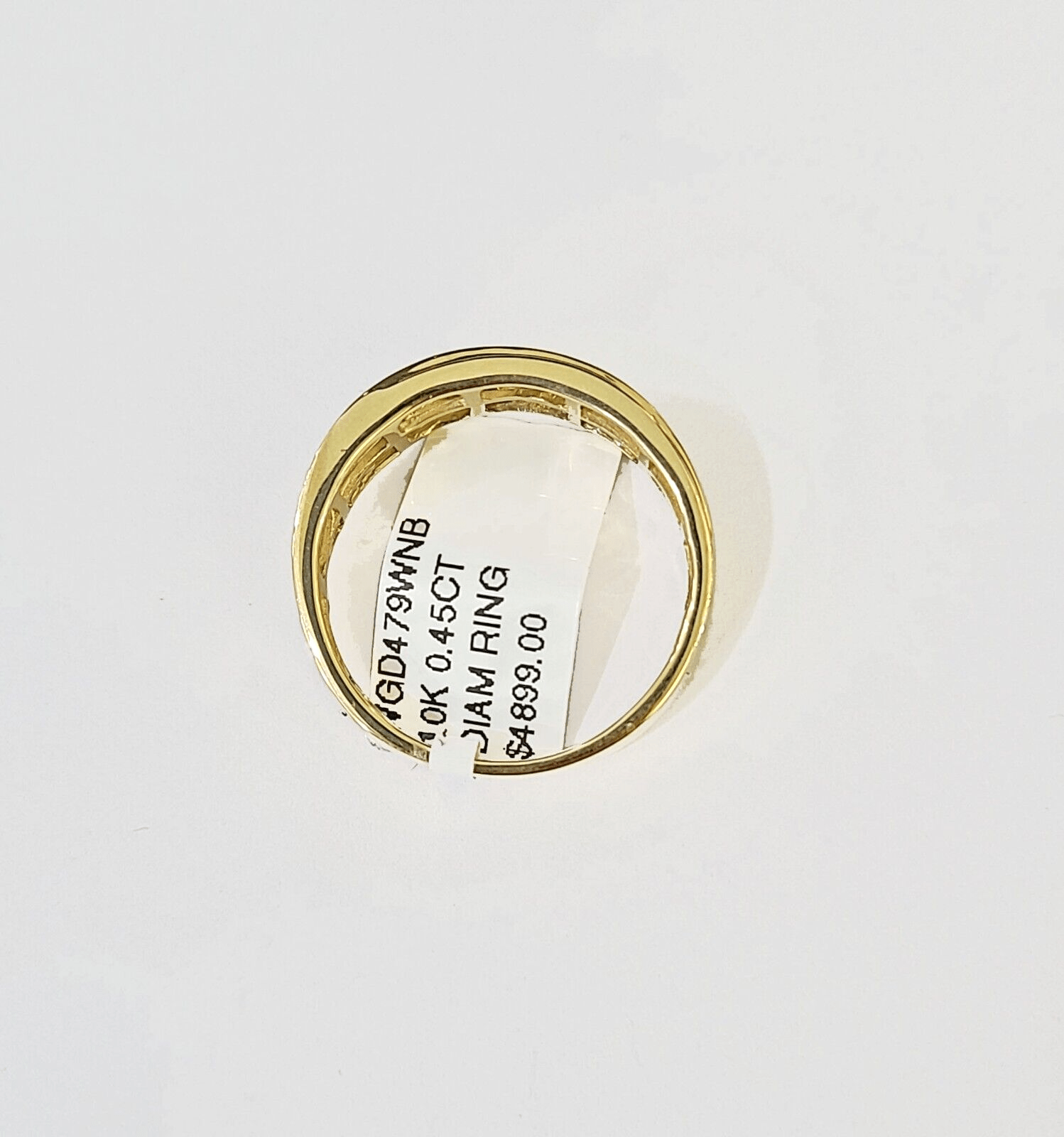 Real 10k 3 Row Diamond Mens Ring Yellow Gold Band Genuine Natural - GoldenlinQ