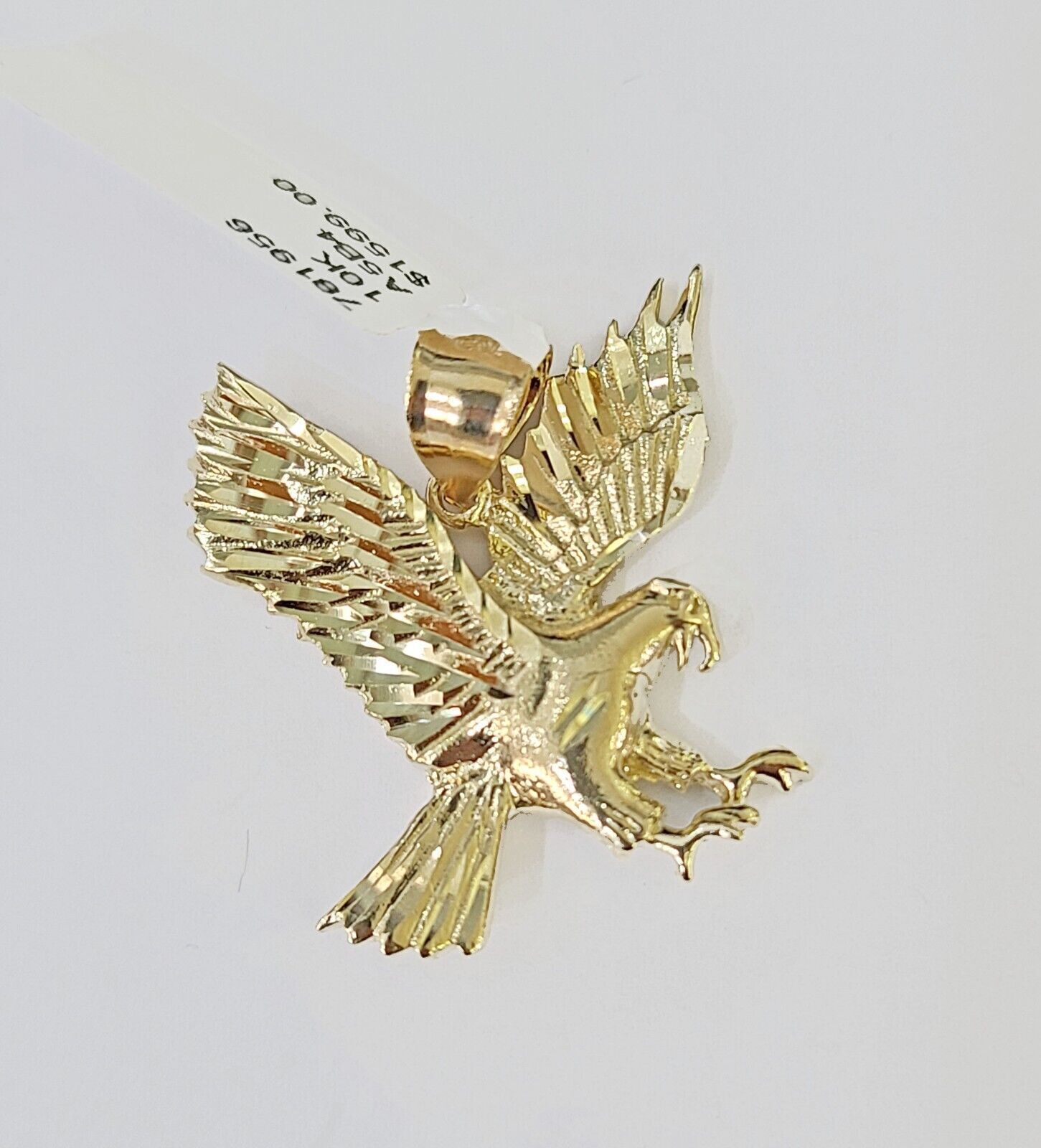 Real 10k 3mm Rope Chain Eagle Pendant 18" 20" 22" 24" 26" Gold Set - GoldenlinQ
