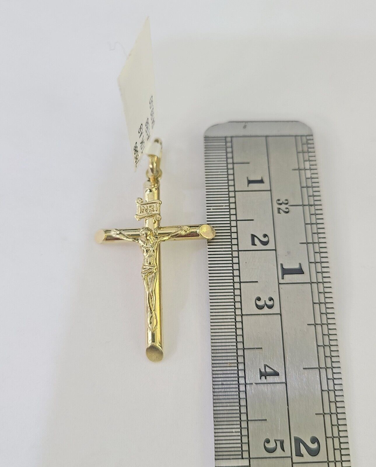 Real 10k 3mm Rope Chain INRI Cross Pendant 18" 20" 22" 24" 26" Gold Set - GoldenlinQ