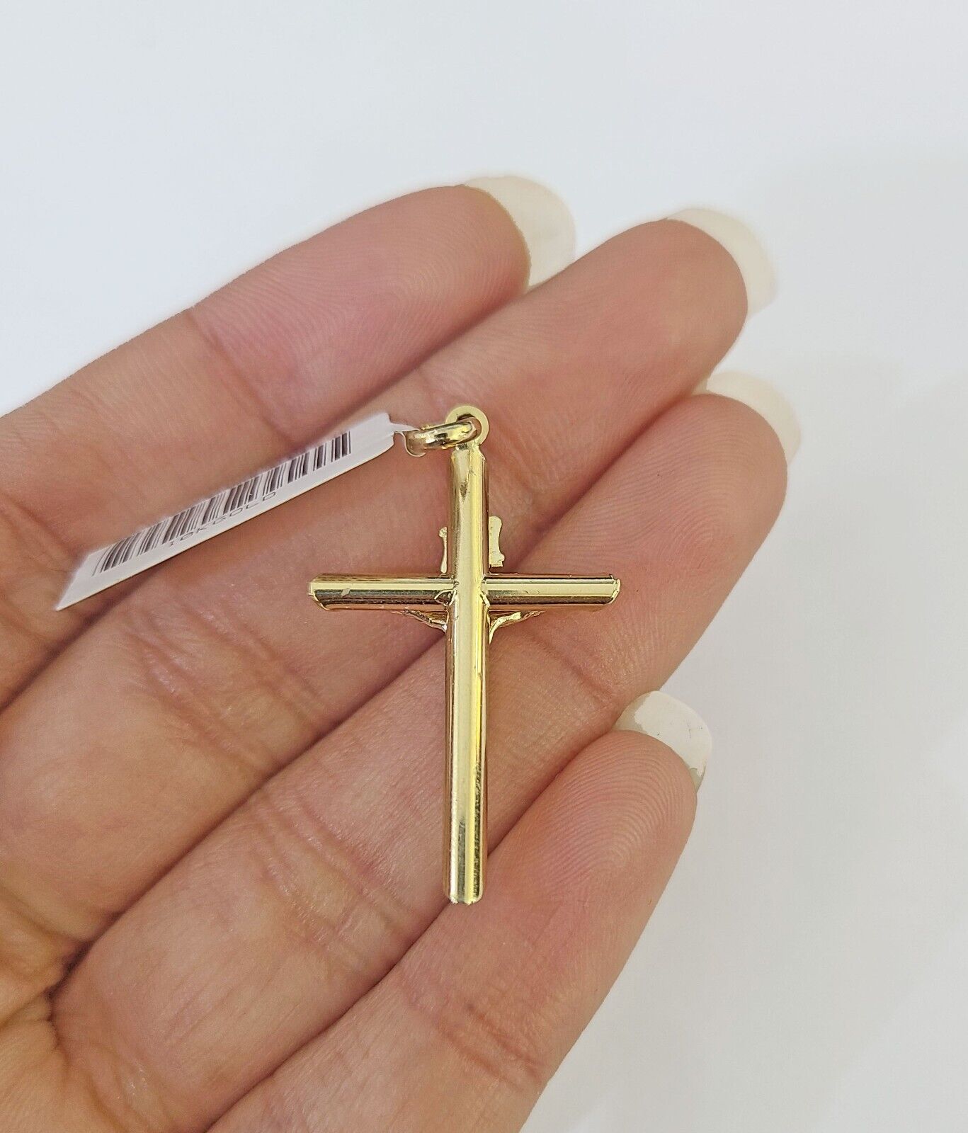 Real 10k 3mm Rope Chain INRI Cross Pendant 18" 20" 22" 24" 26" Gold Set - GoldenlinQ