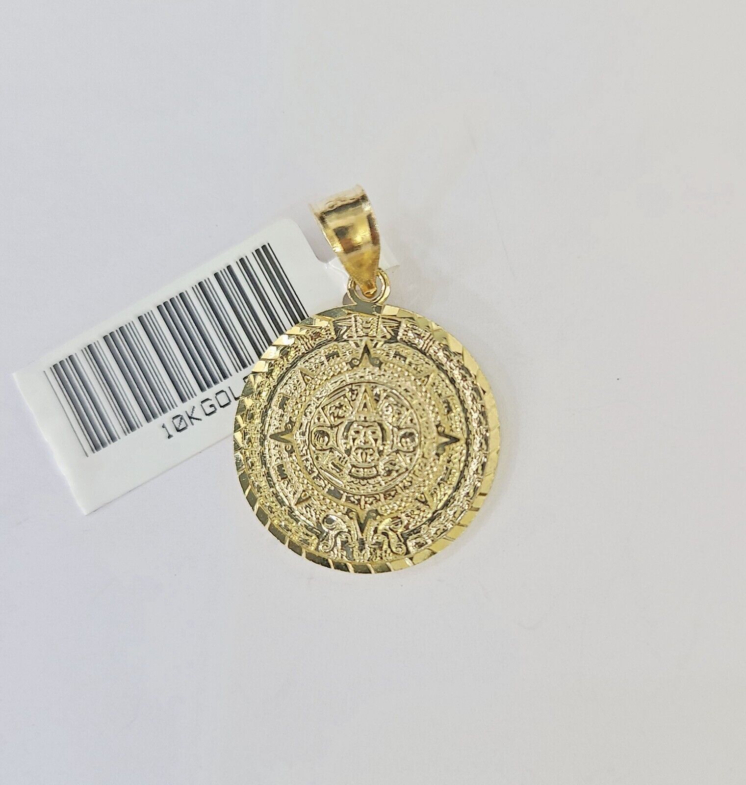 Real 10k 3mm Rope Chain Mayan Calendar Pendant 18" 20" 22" 24" 26" Gold Set - GoldenlinQ