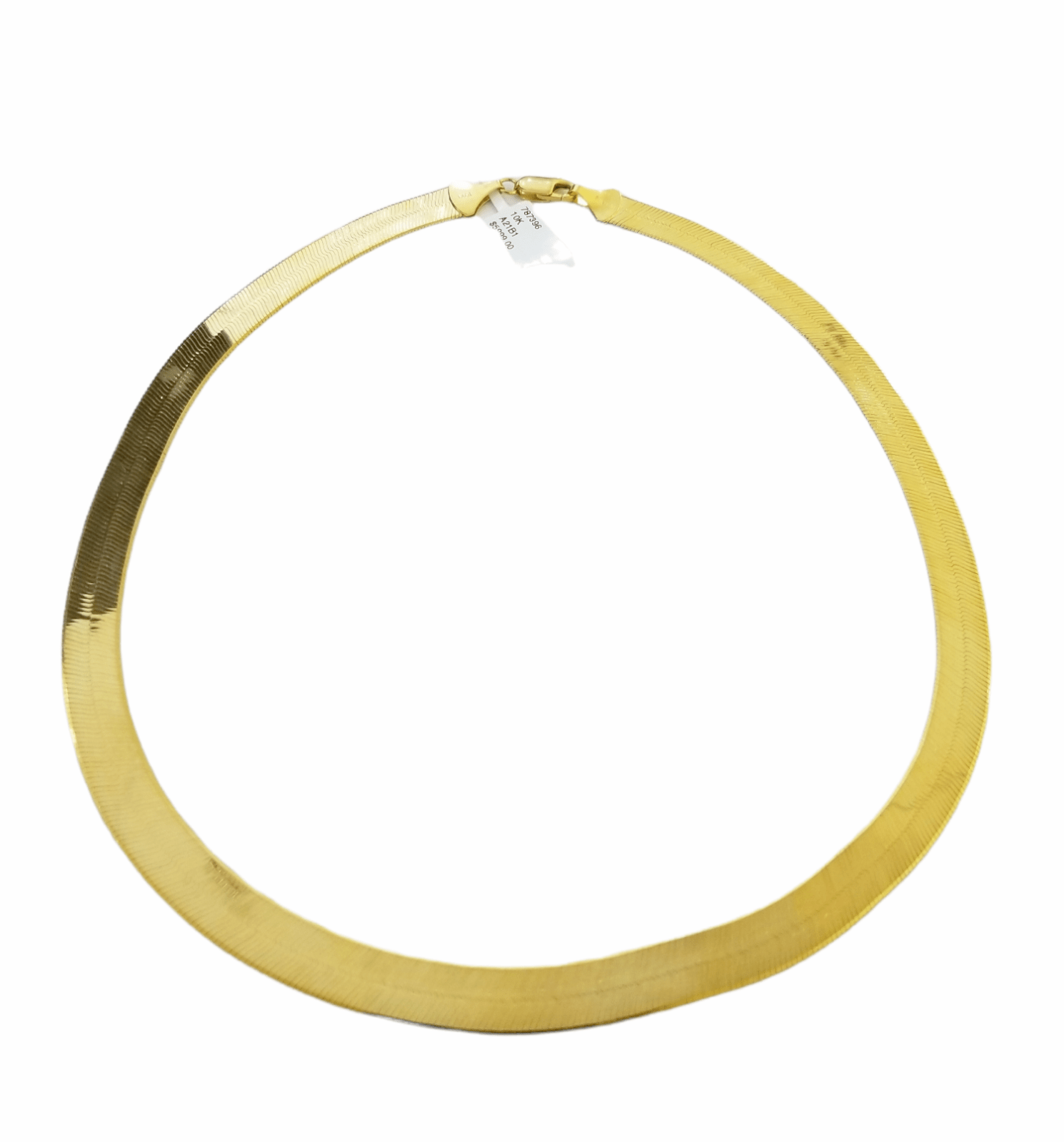 Real 10k 9mm Yellow Gold Herring Bone Chain Necklace 18" Inches Lobster lock - GoldenlinQ