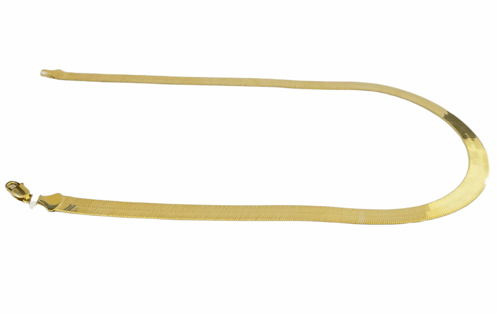 Real 10k 9mm Yellow Gold Herring Bone Chain Necklace 18" Lobster lock - GoldenlinQ